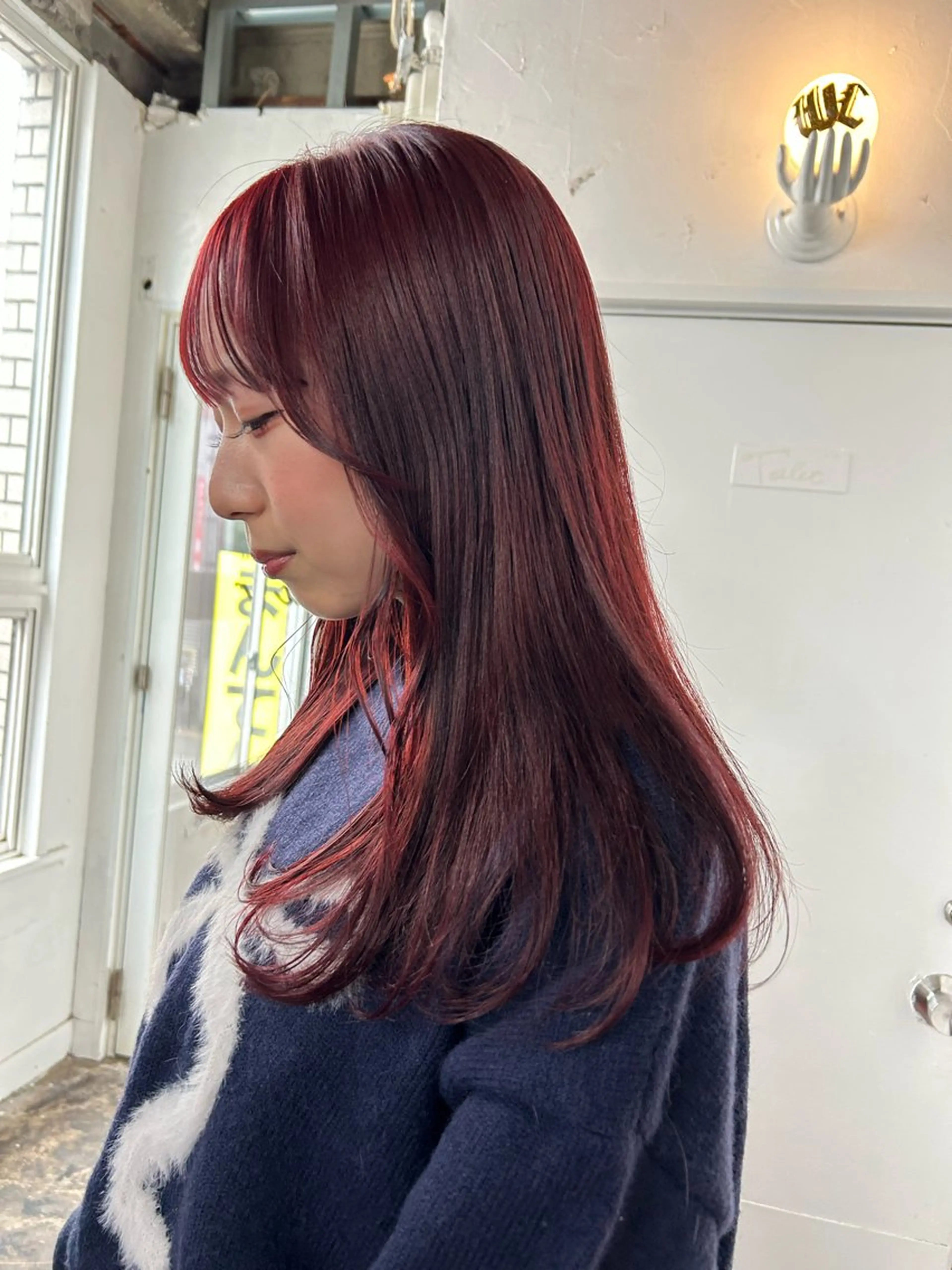 ロング カラー レッドカラー カット ヘアカラー maho/垢抜け カラー♡パーマのヘアスタイル