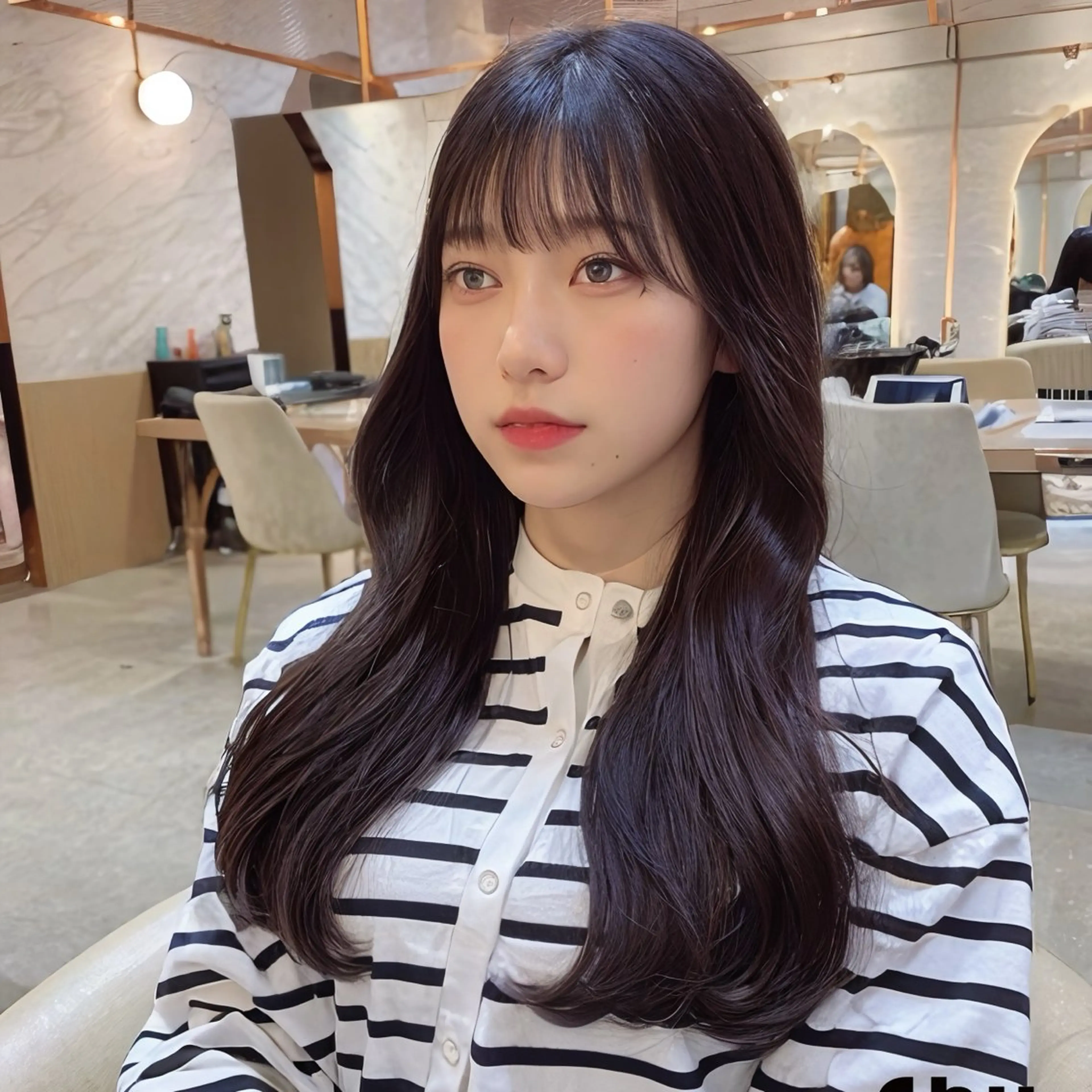 ロング カラー カット ヘアカラー 縮毛矯正 トリートメント レイヤー/韓国ヘア 縮毛矯正🫧鈴木颯のヘアスタイル