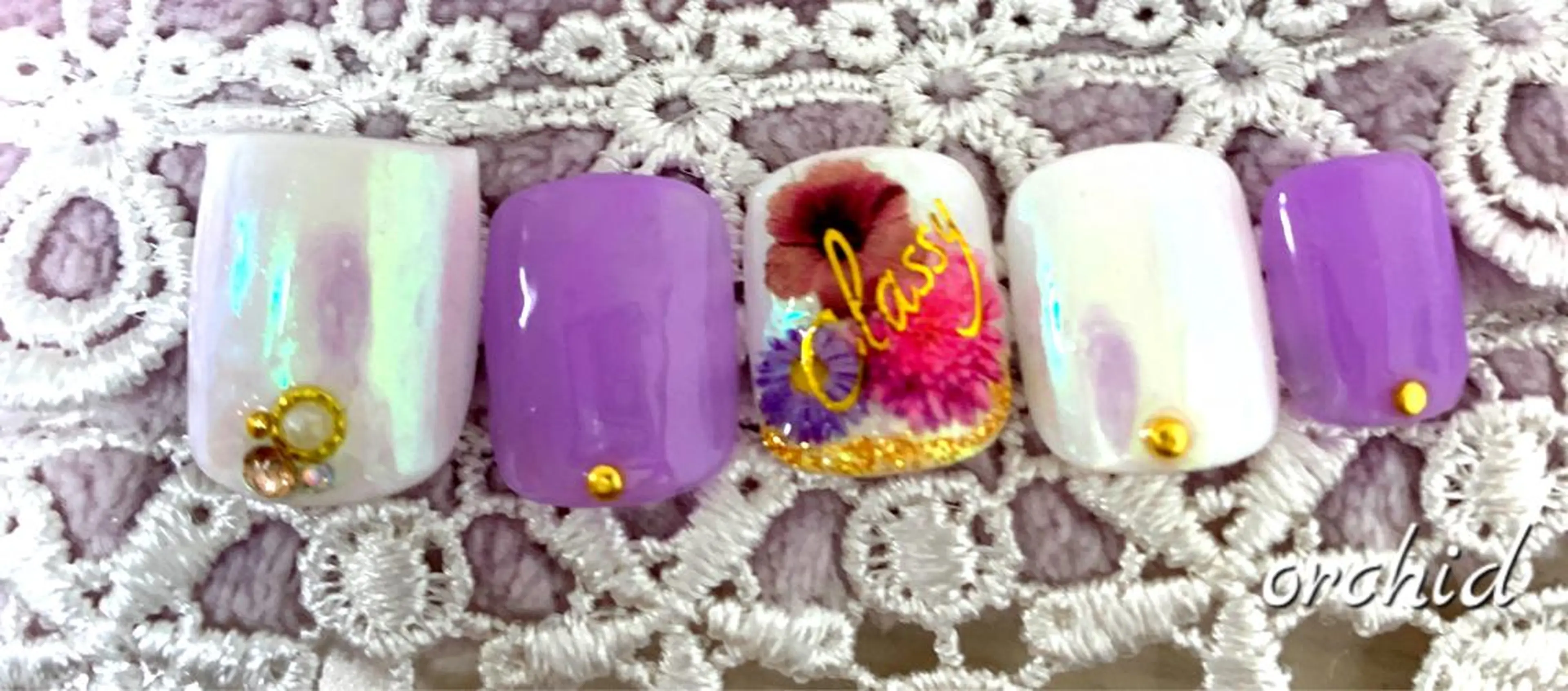 ネイル フットネイル orchid ♡オーキッドのネイルデザイン