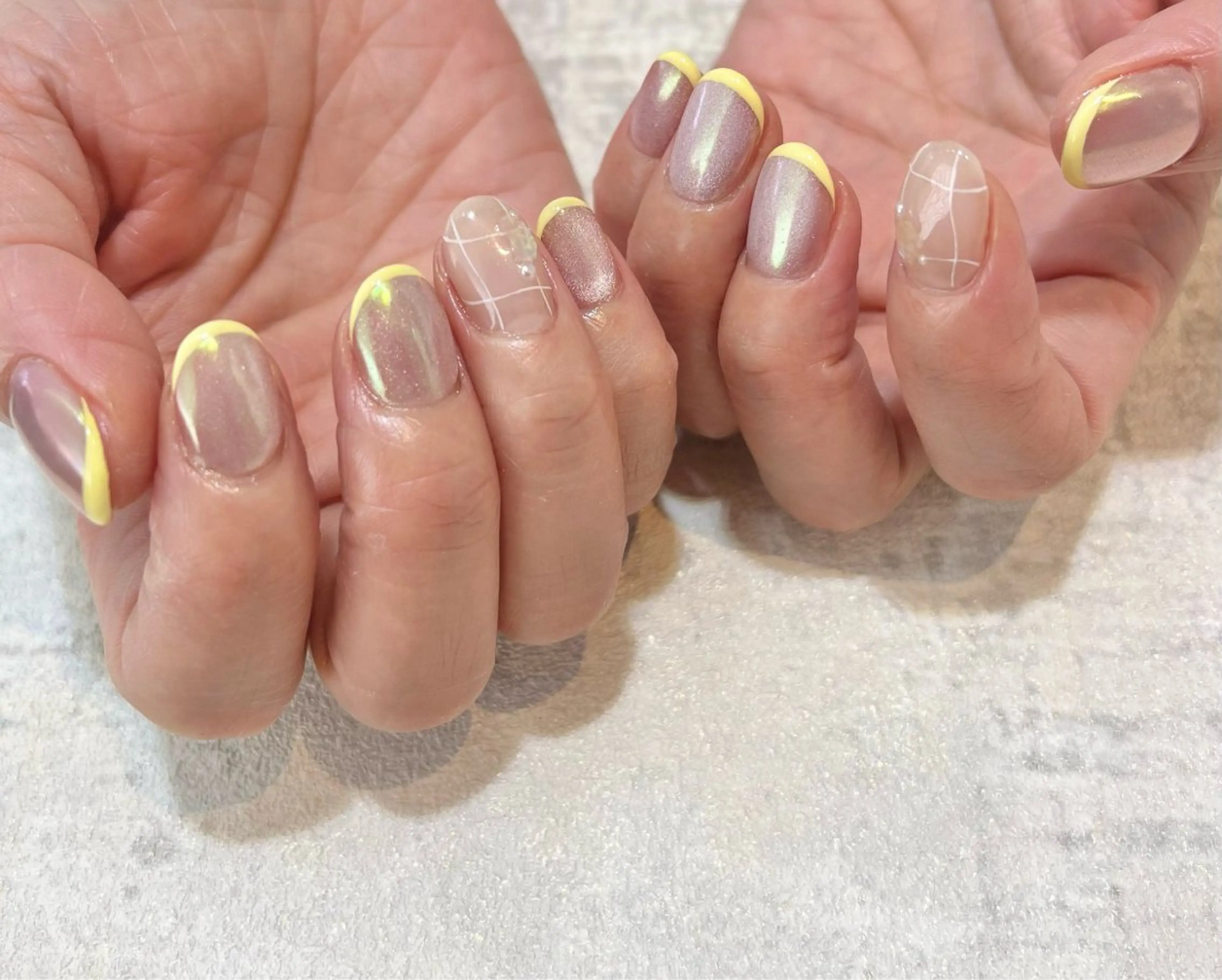 ネイル オーロラネイル フレンチネイル マグネットネイル ミラーネイル KAMIO CION Nail  朝倉のネイルデザイン
