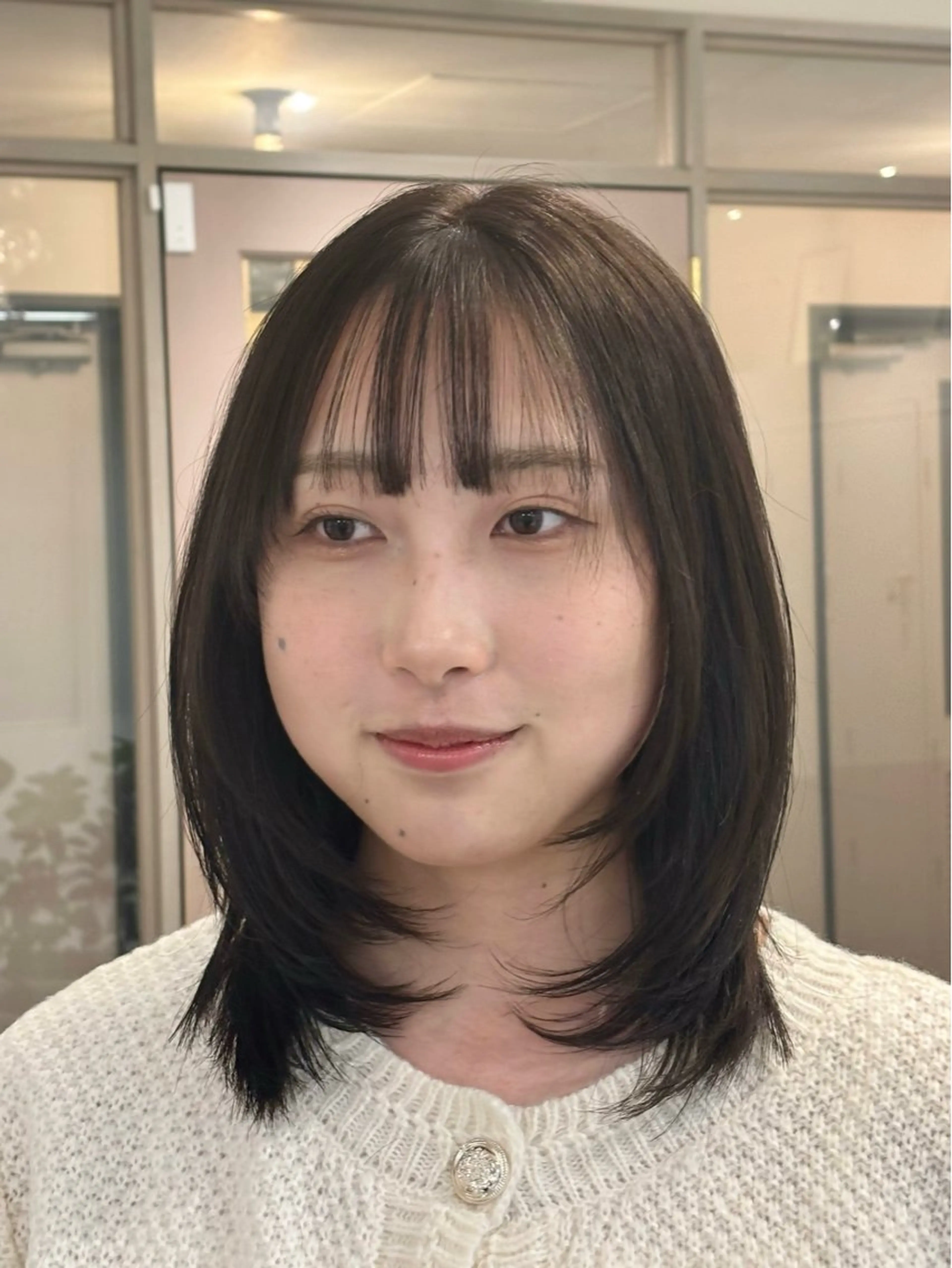 ミディアム カラー カット ヘアカラー トリートメント レイヤーカット🍒韓 国ヘア🍒ひかりのヘアスタイル