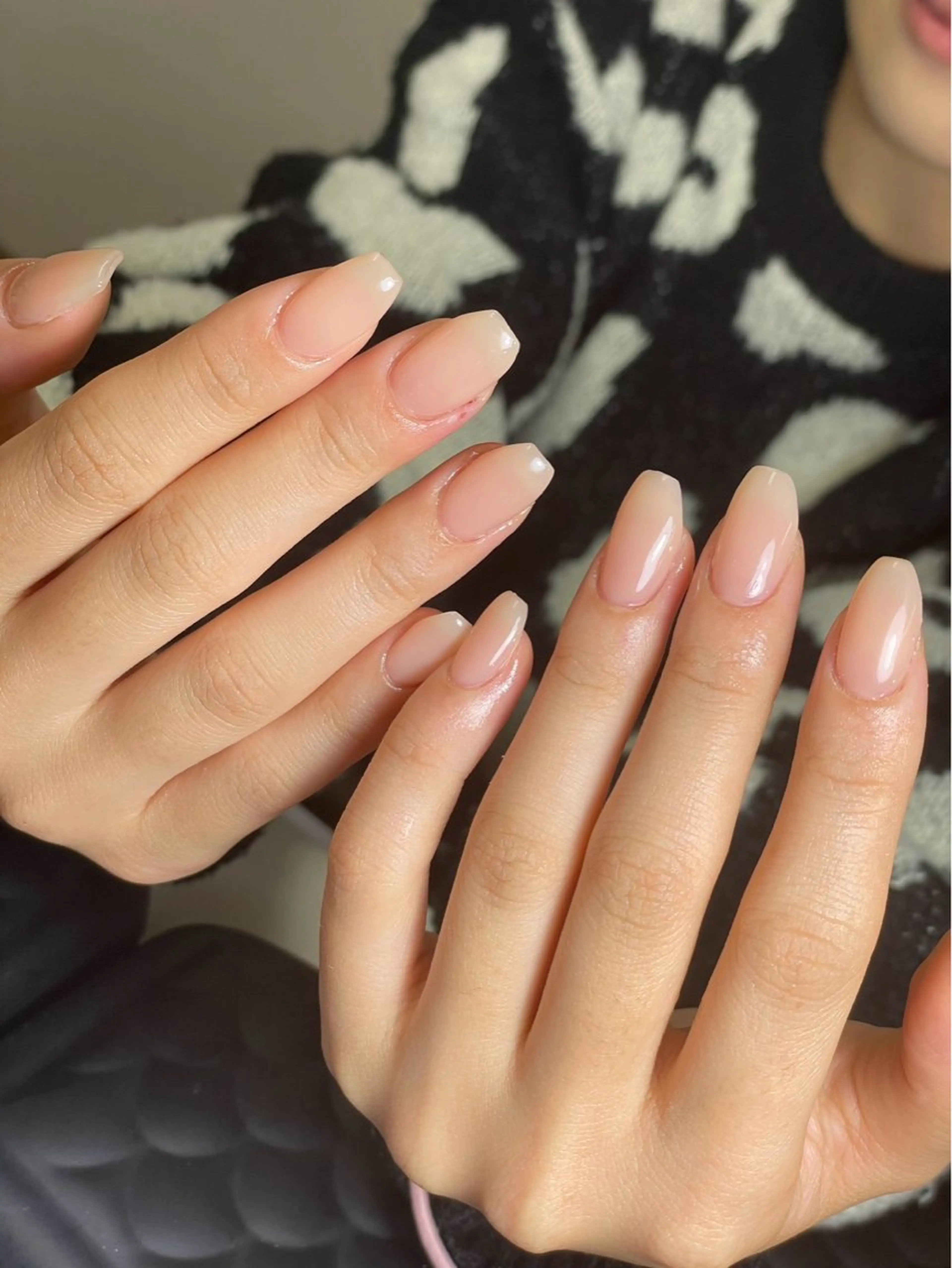 ネイル ブラウン チークネイル 桜ネイル 長さ出し フットネイル ハンドネイル XIINH NAIL SALONのネイルデザイン