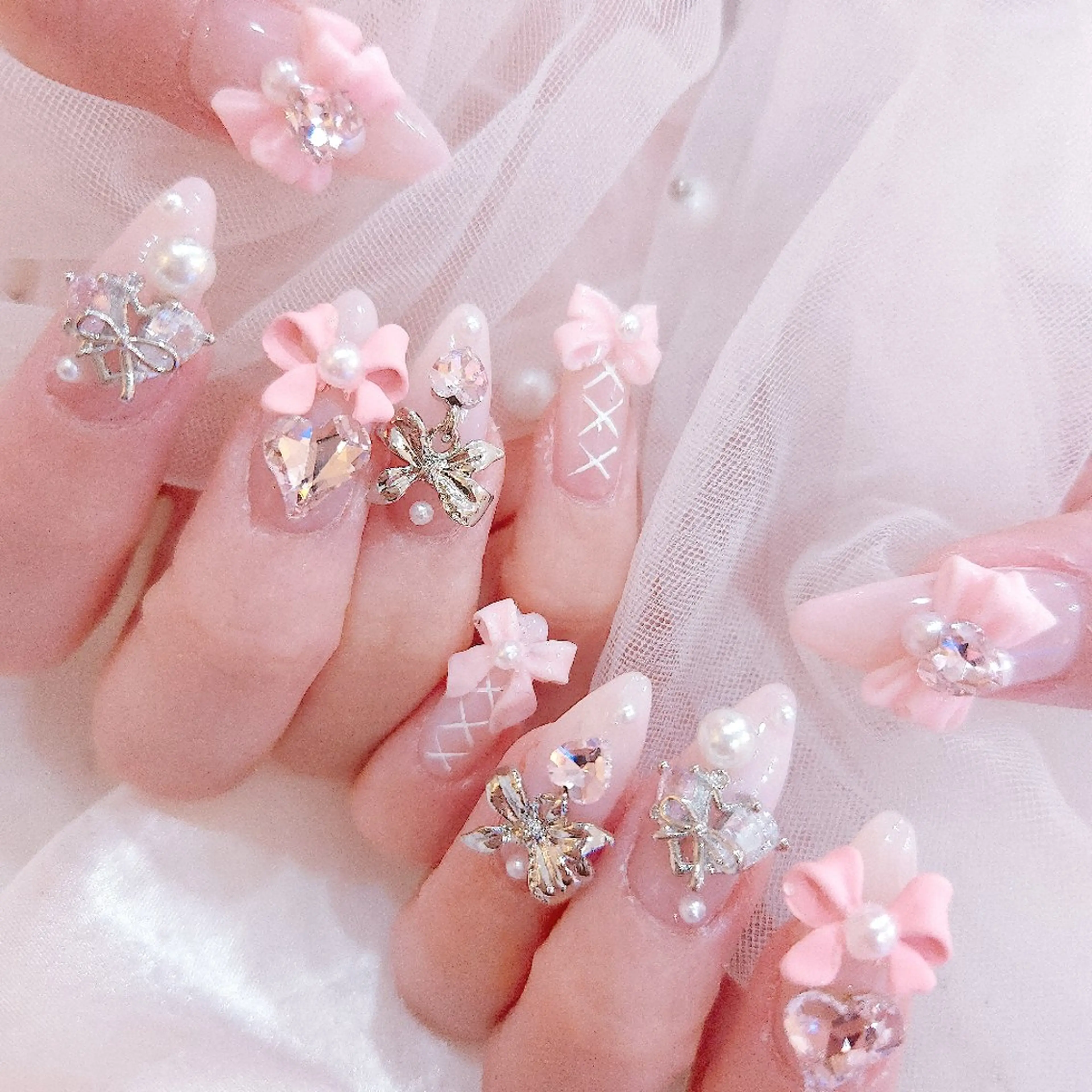 🌨自爪ジェル有料パーツ乗せ放題💙11500円〜オフありの写真