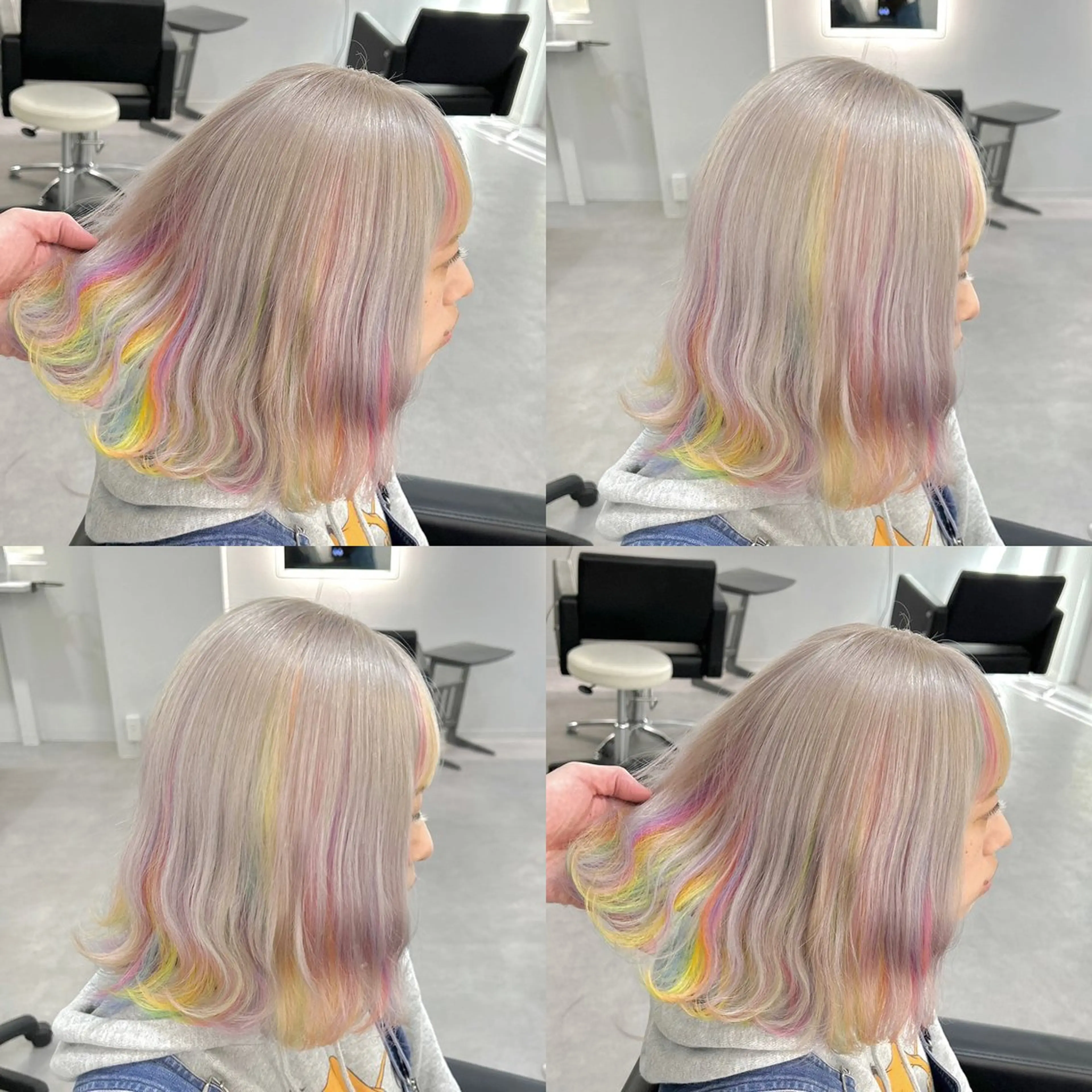 ミディアム カラー ブリーチ&エクステ 🥀ケアカラー特化のヘアスタイル