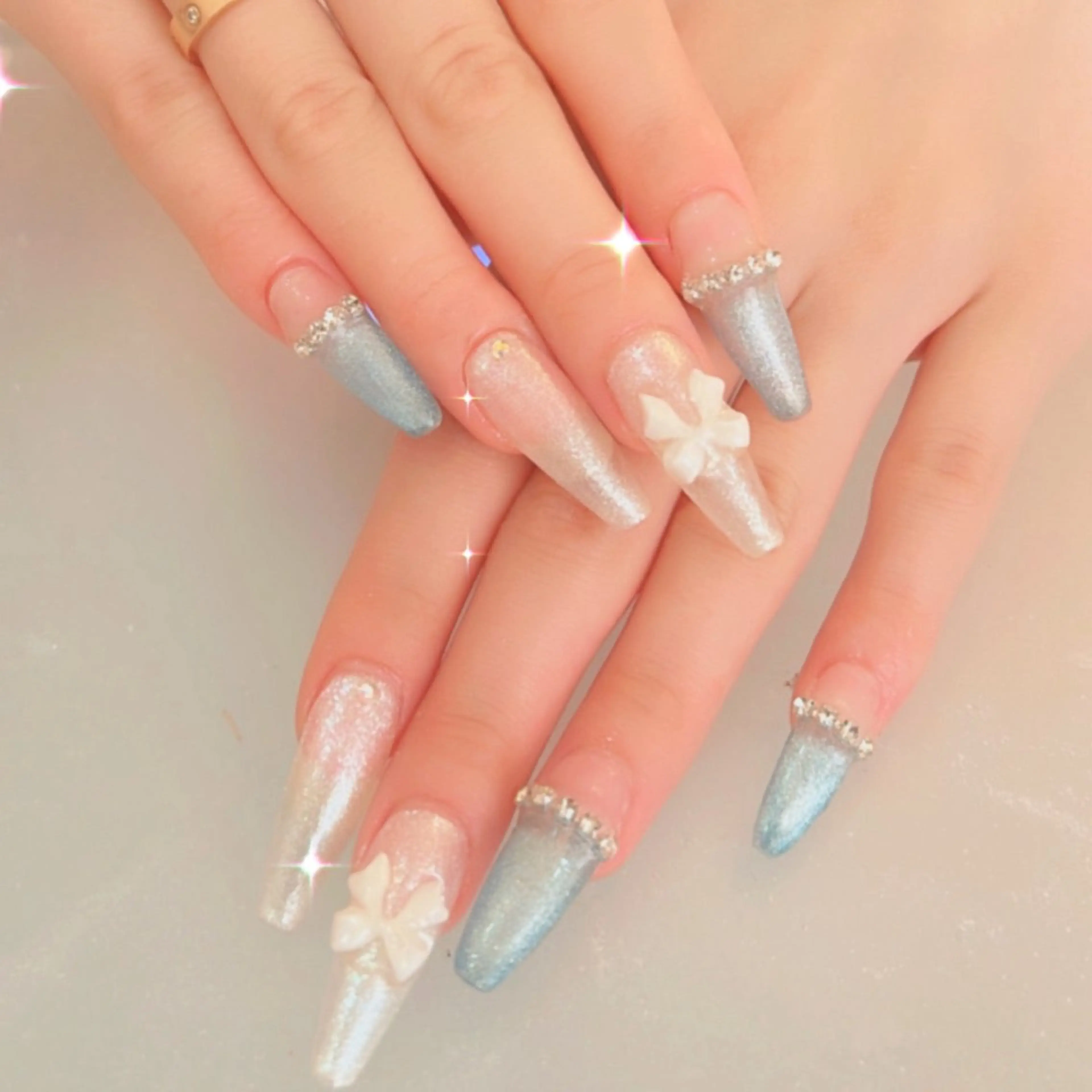 ネイル 長さ出し マグネットネイル ネイルチップ ハンドネイル CherieNail 💗manaのネイルデザイン