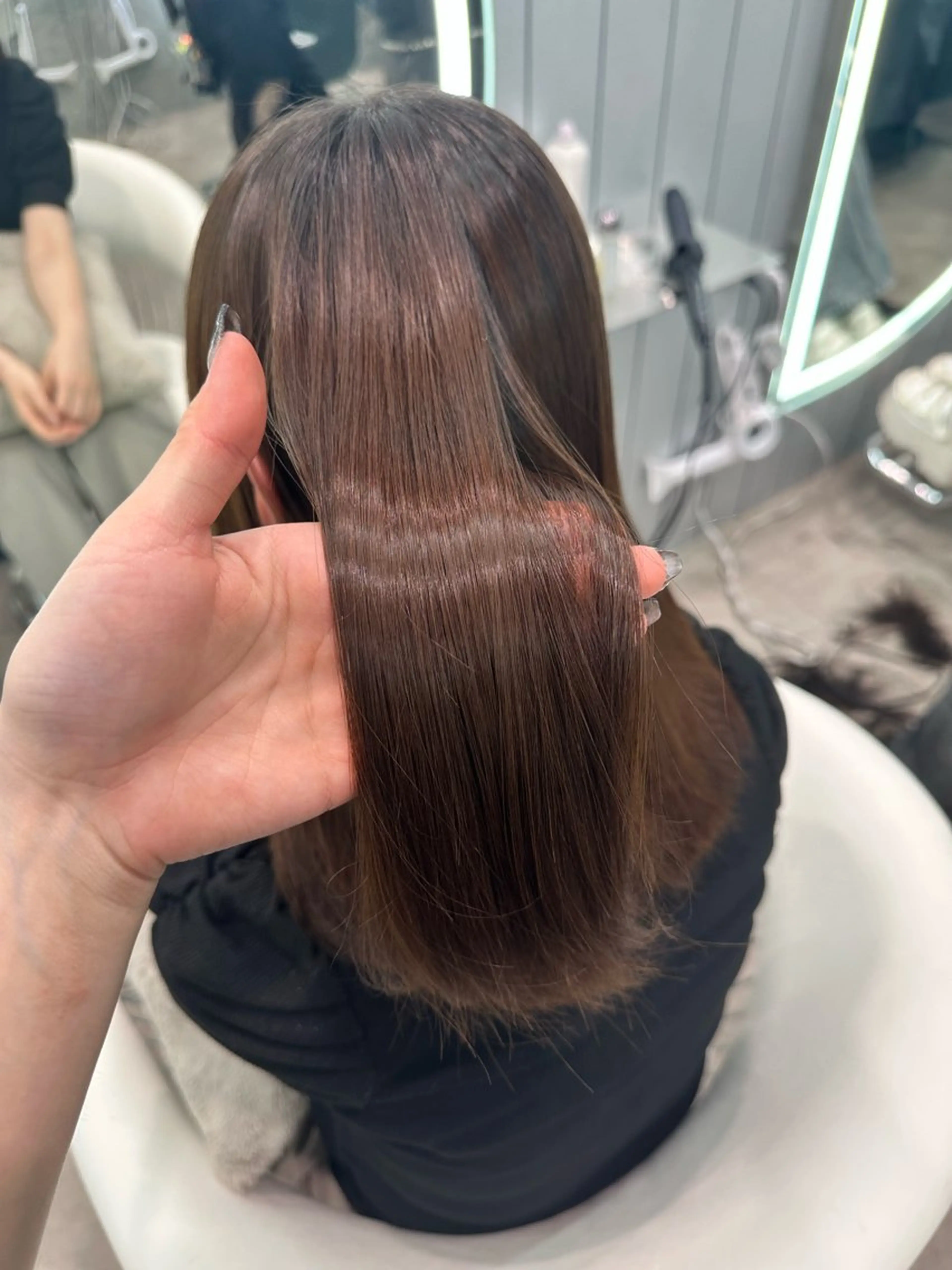 ミディアム 縮毛矯正 トリートメント ブリーチなしW🎀 髪質改善／はのんのヘアスタイル