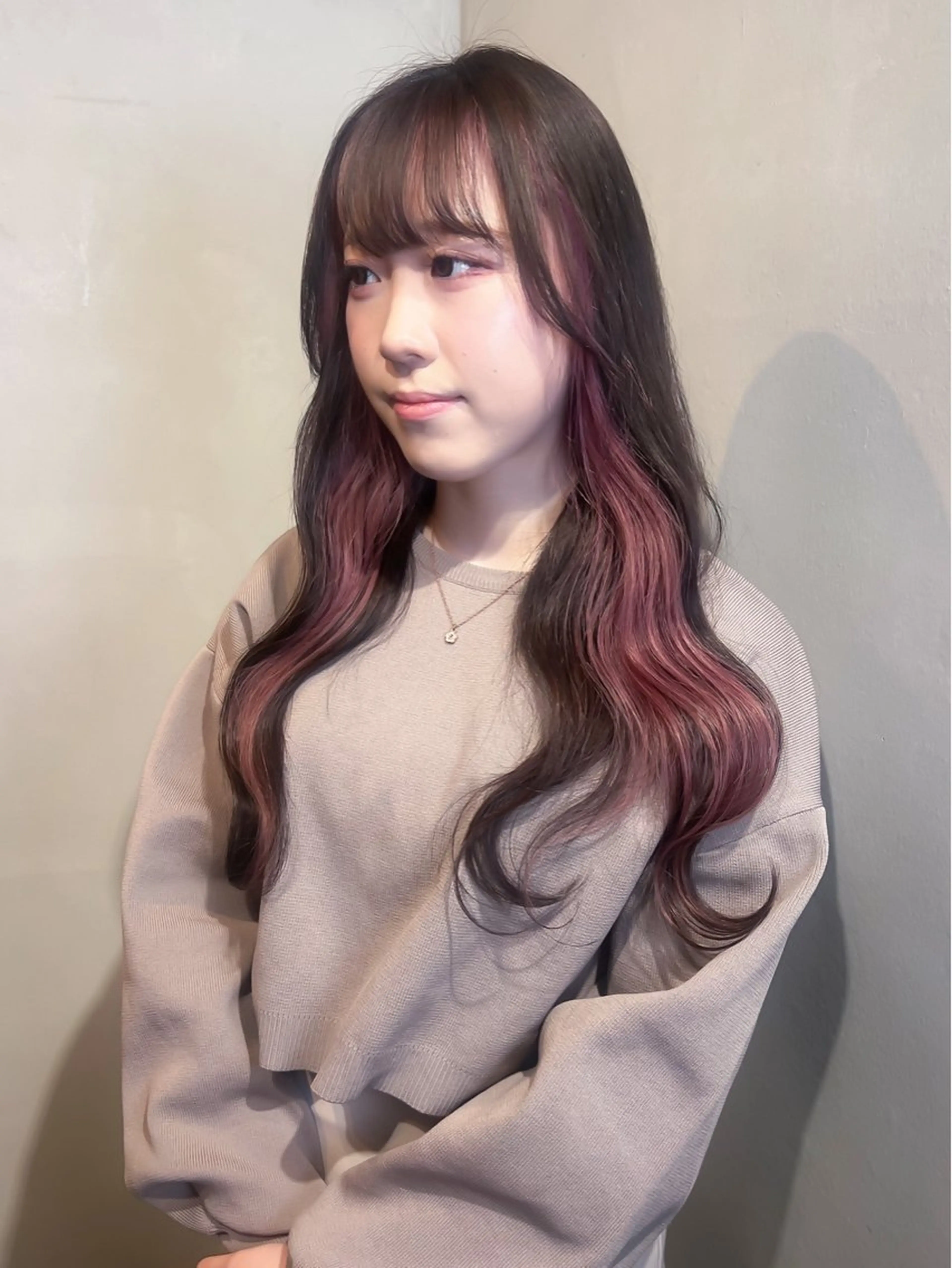 セミロング カラー カット ヘアカラー トリートメント Aya/四条烏丸/ インナーカラーのヘアスタイル