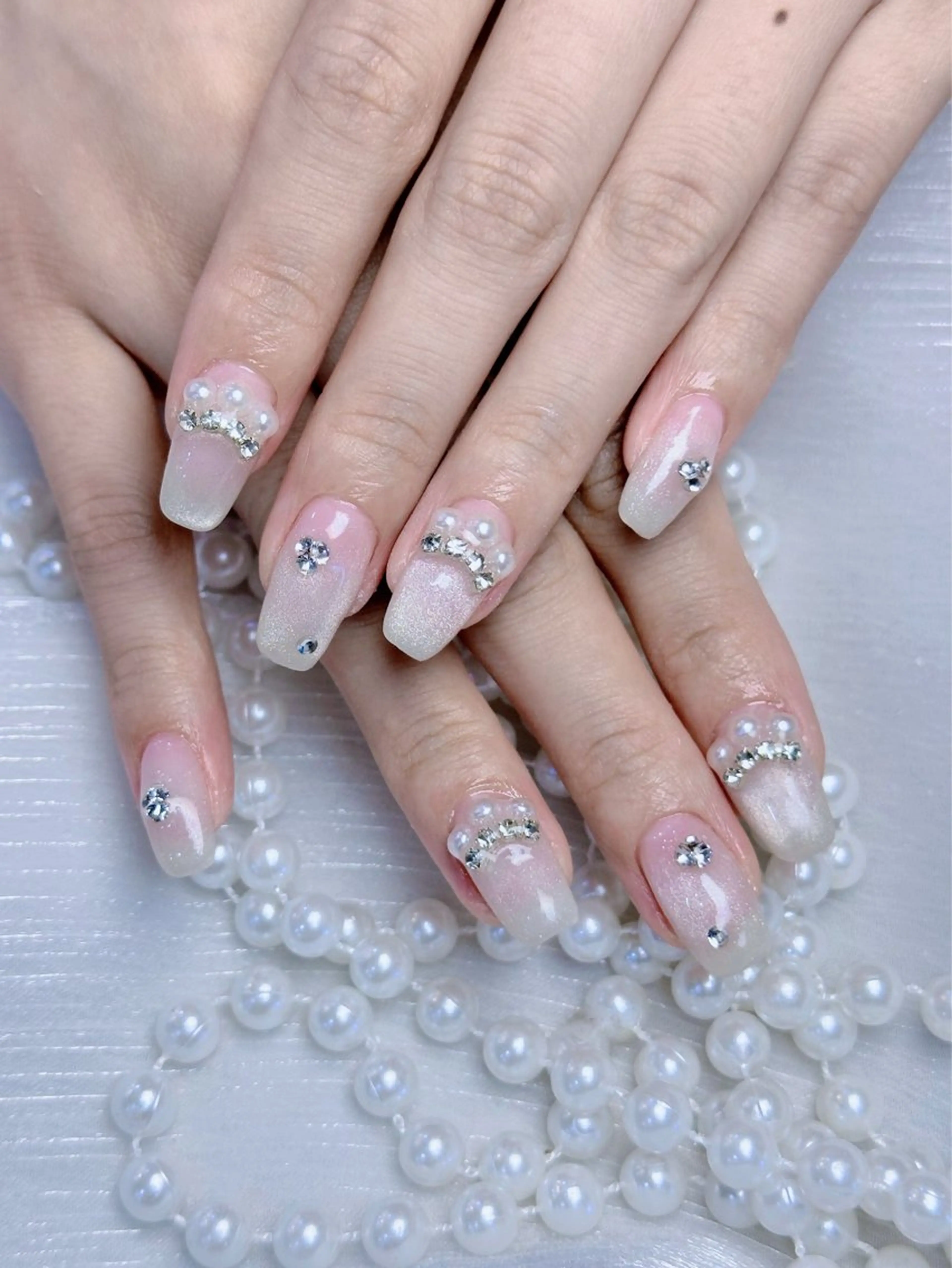 ネイル アートネイル フットネイル ジェルネイル ハート マグネットネイル babarla Nailのネイルデザイン