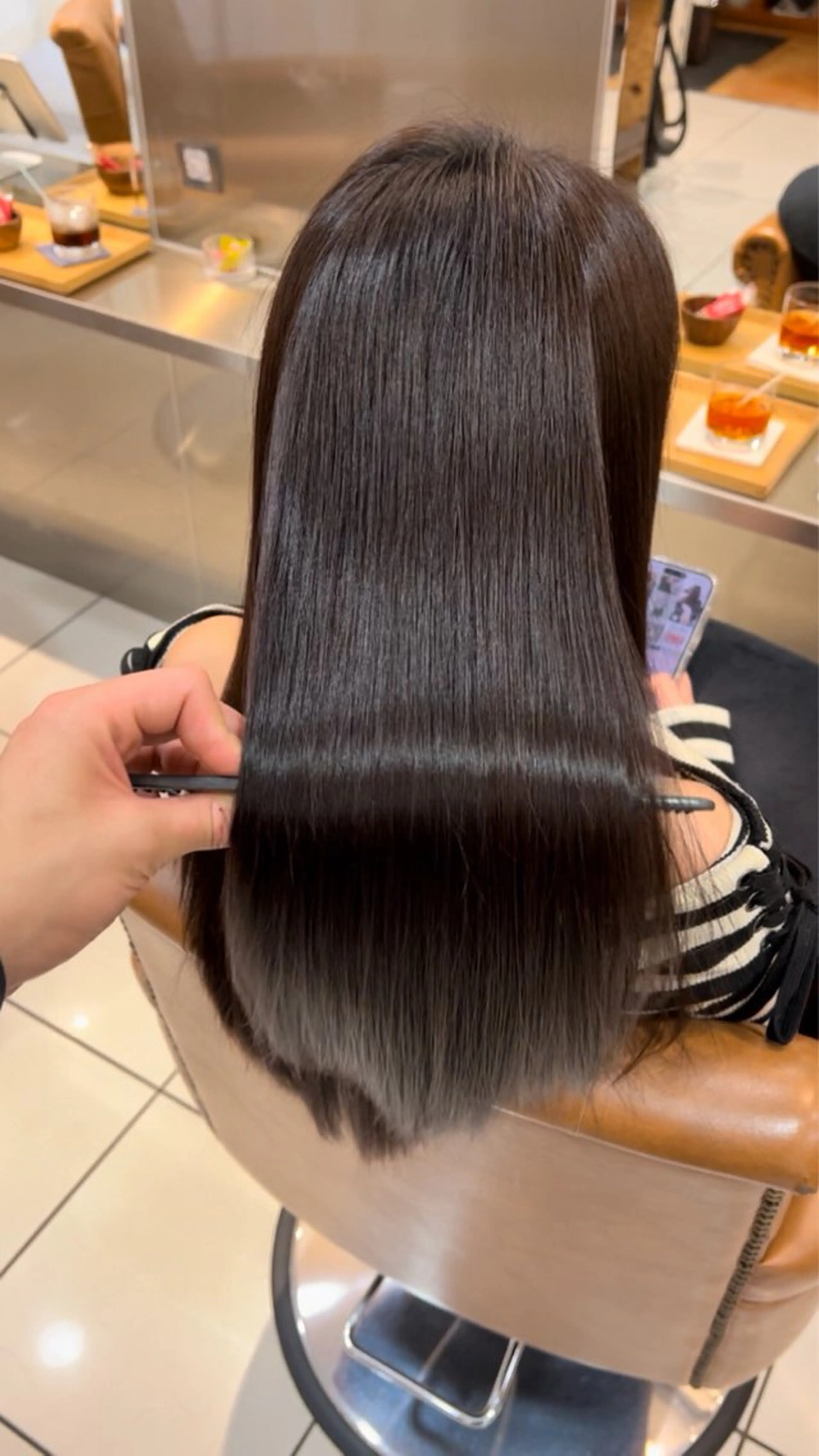 ロング ショートボブ ボブ 髪質改善 縮毛矯正 トリートメント 縮毛矯正 ヘッドスパ unlepont 江坂[髪質改善]🪽のヘアスタイル
