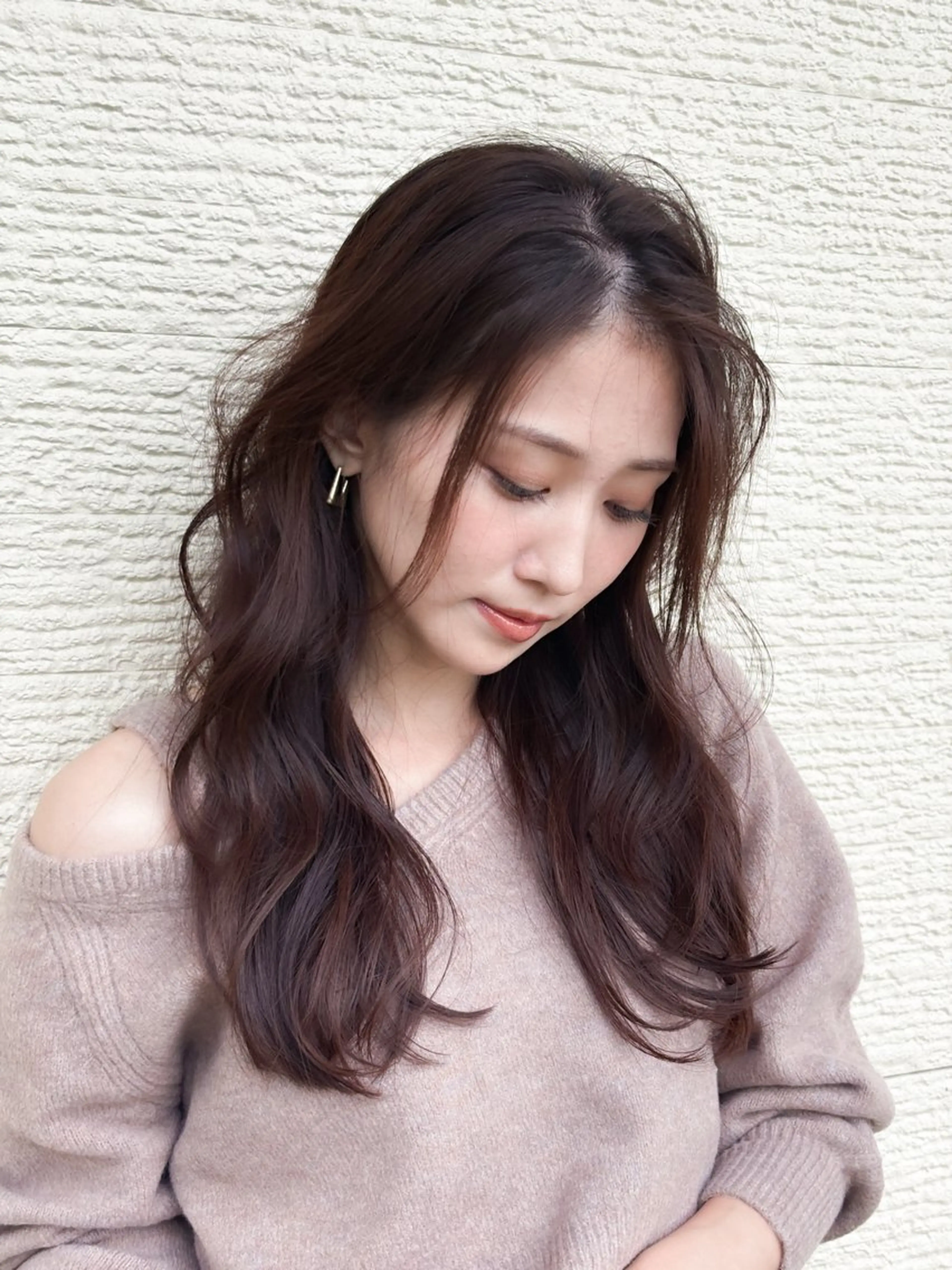 セミロング カラー レイヤーカット カット ヘアカラー ブリーチ/ヘアケア/ 艶髪/イギチハルのヘアスタイル