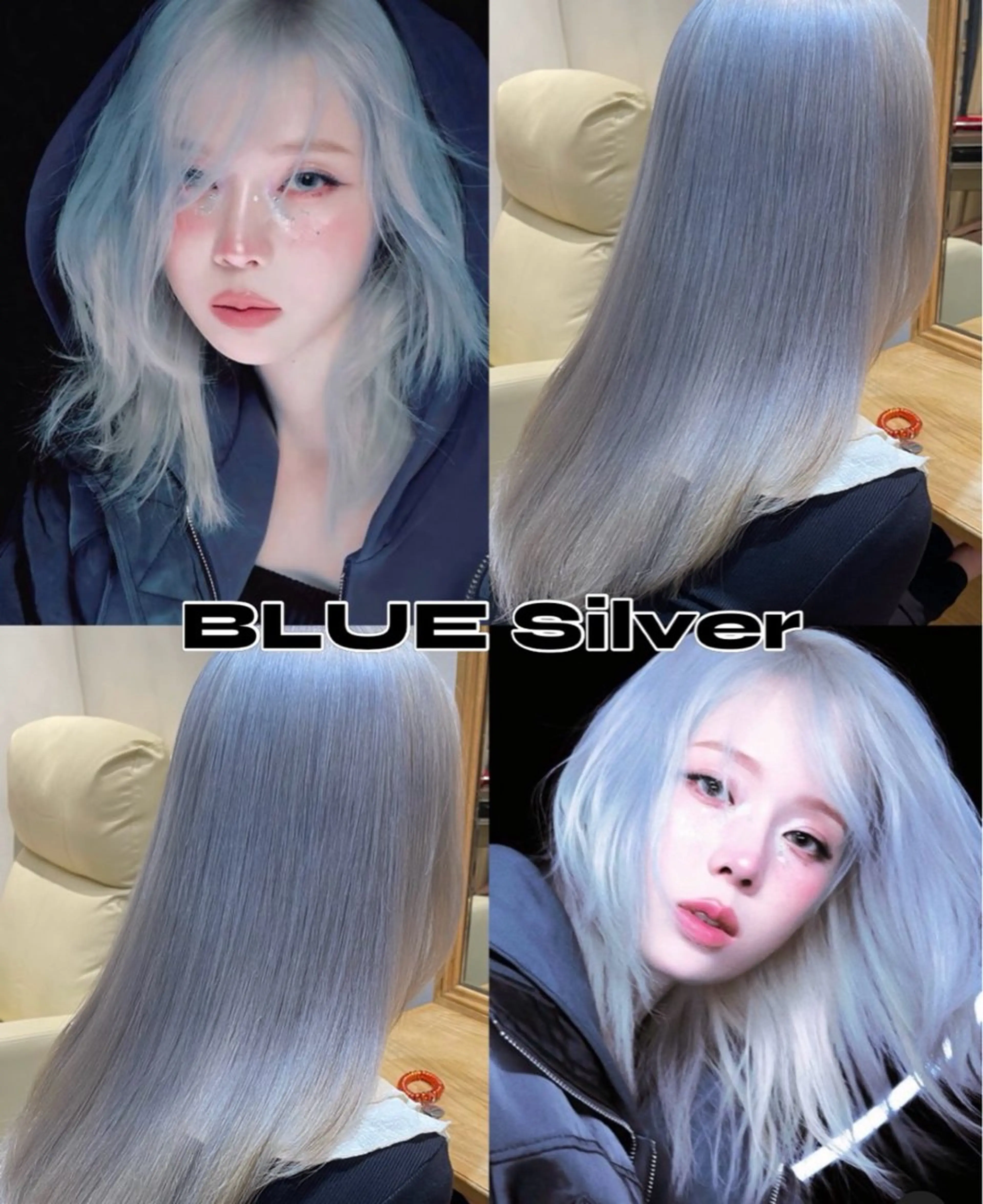 ロング カラー ブルーカラー ダブルカラー ハイトーンカラー ヘアカラー トリートメント 🌻shuka/ケア カラーで絹髪/新宿のヘアスタイル