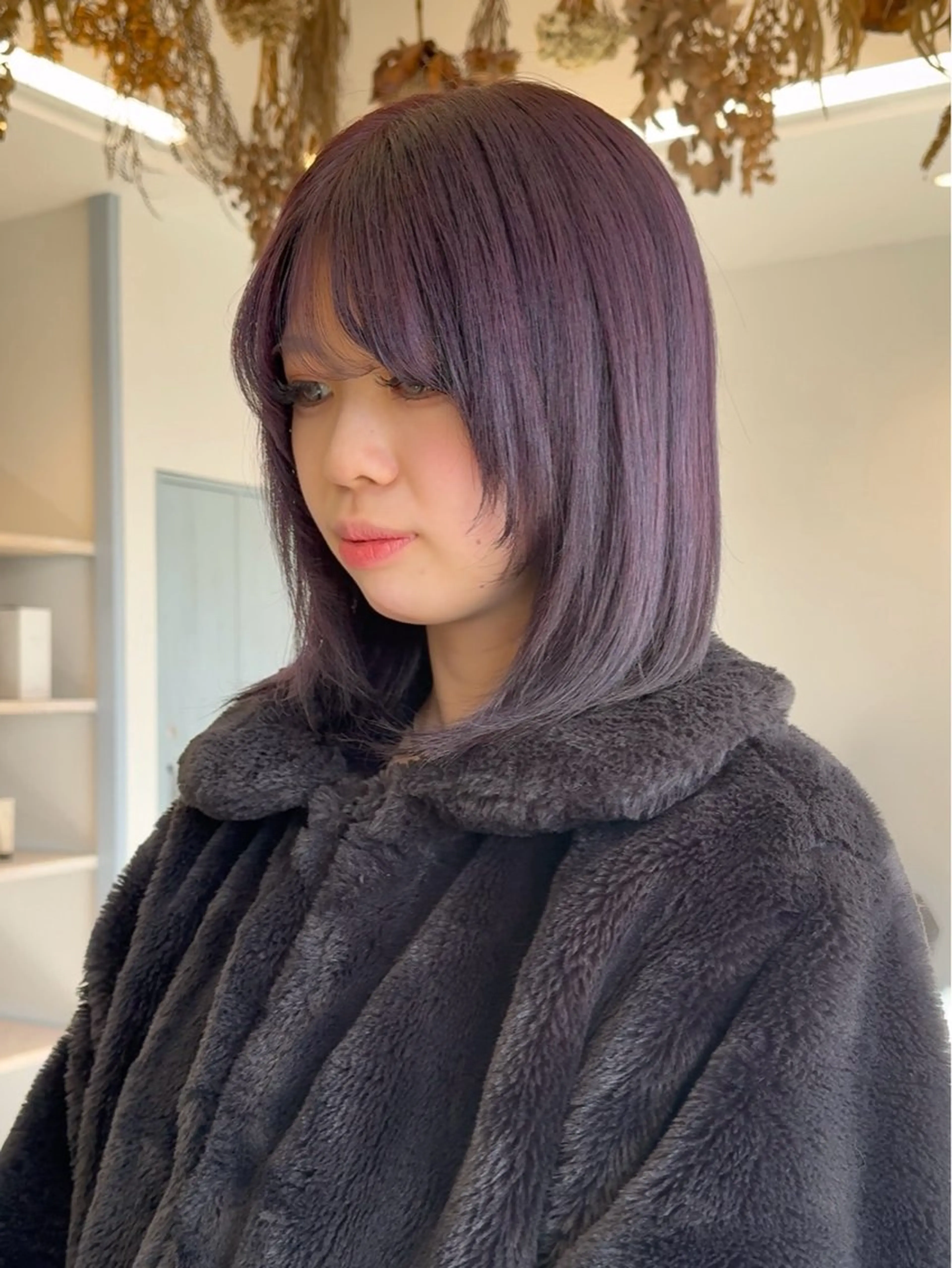 ミディアム カラー ほの カラー特化/ ブリーチ/ボブのヘアスタイル