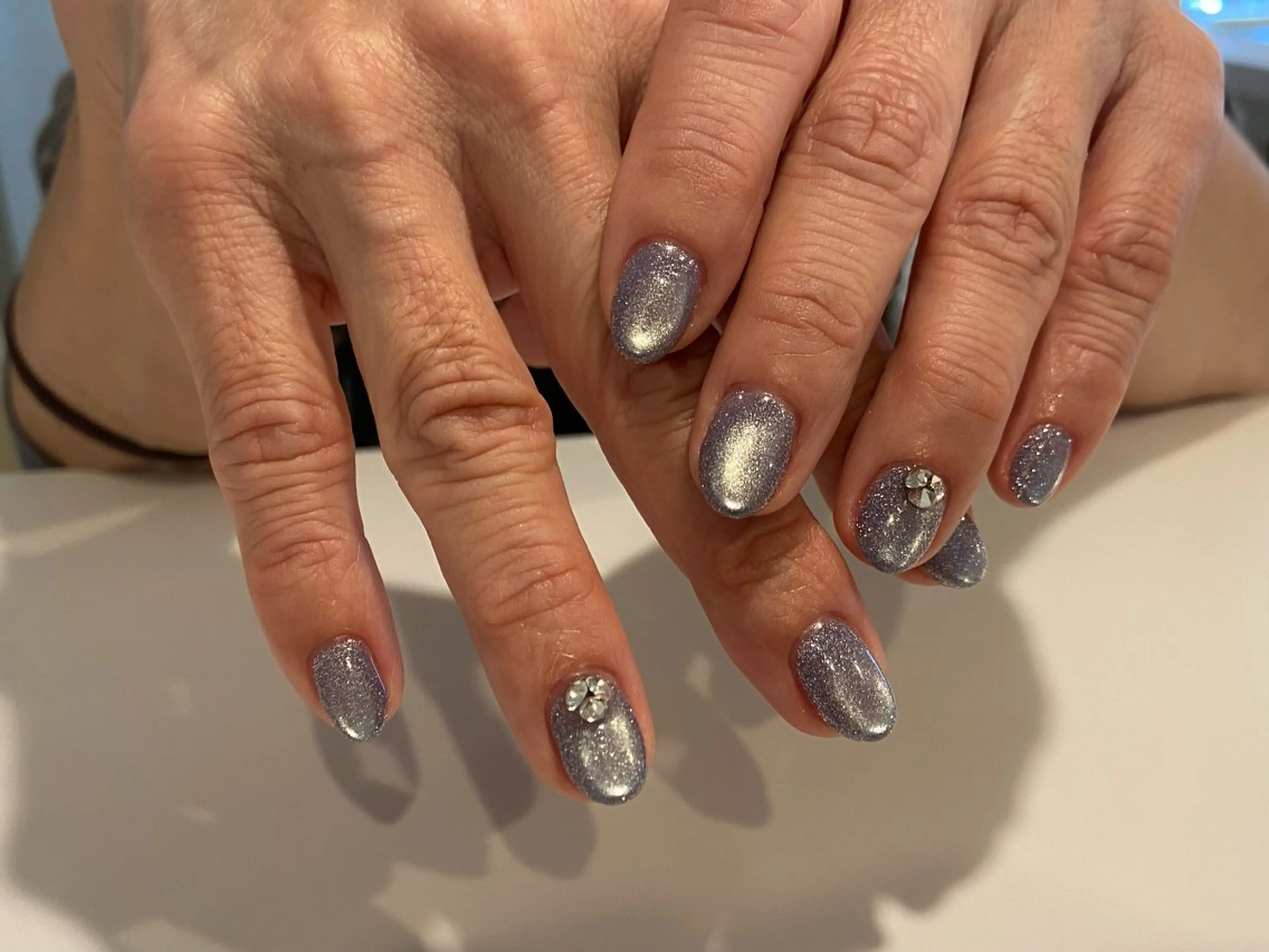 ネイル フラッシュネイル 氷ネイル・うるうるネイル キラキラネイル ハンドネイル 🧸熊谷 かほ🧸のネイルデザイン