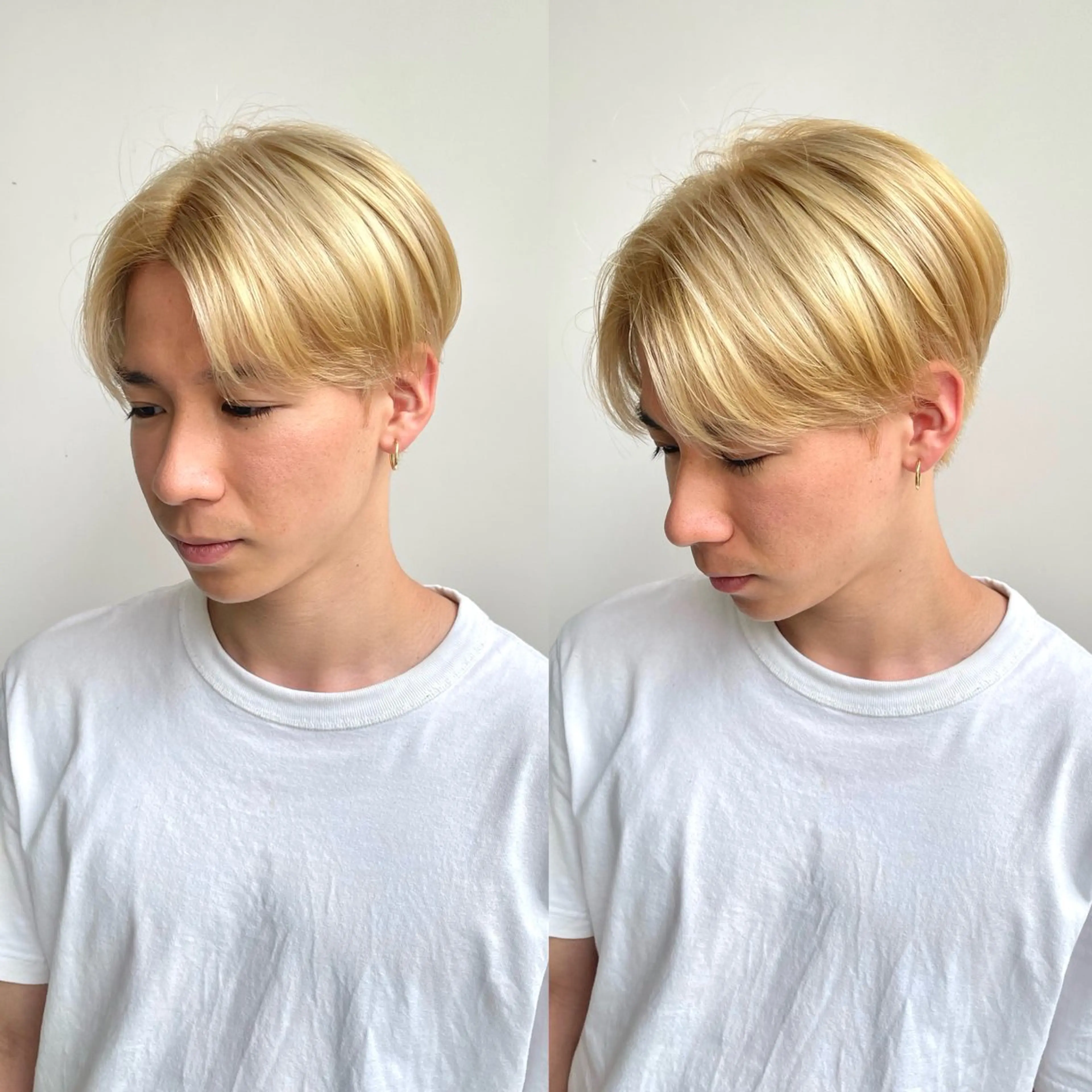 ショート カラー メンズ ベージュカラー 抜きっぱなしブロンド 髪質改善矯正/カラー /吉祥寺 mariのヘアスタイル