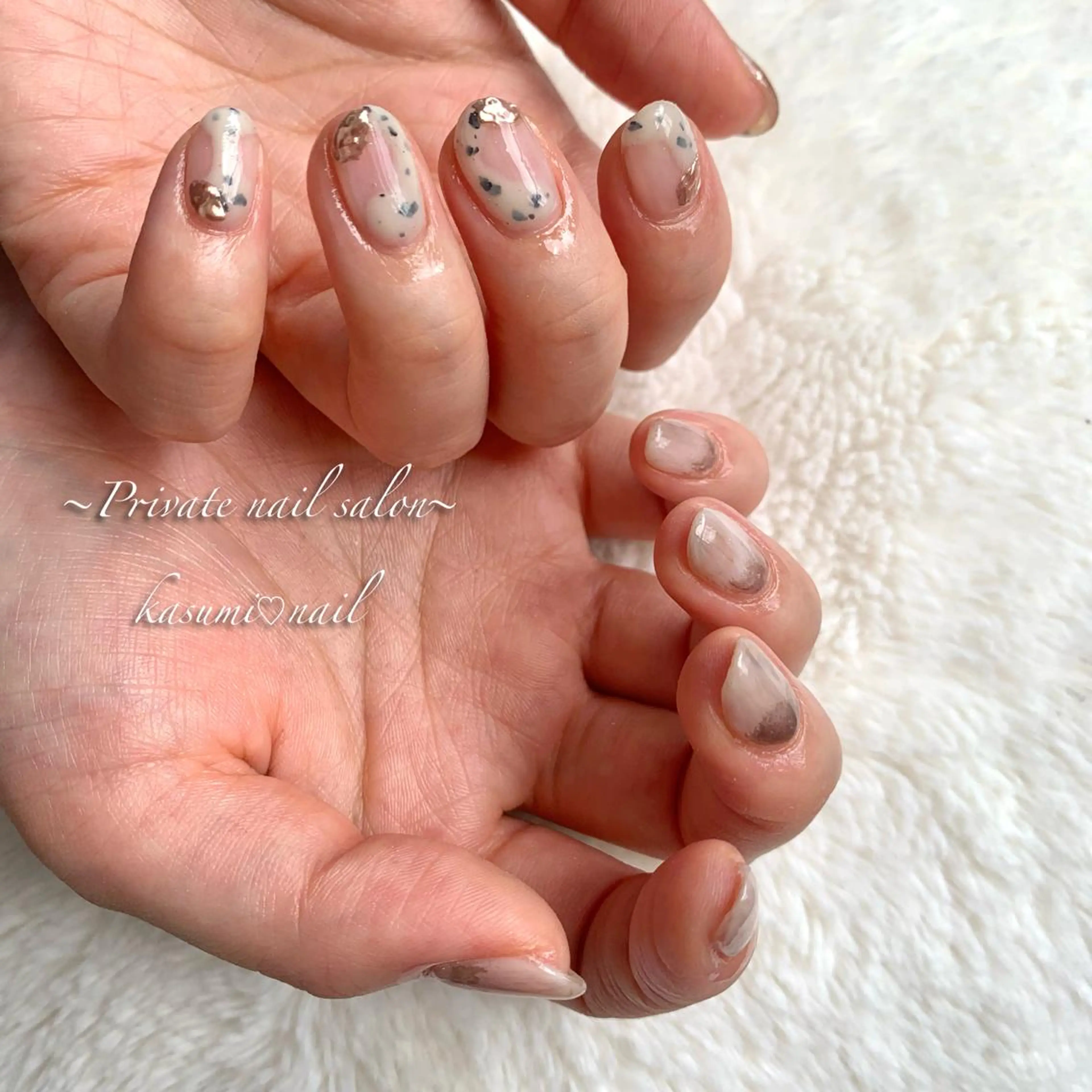 ネイル アートネイル ラメ(グリッター) マグネットネイル ミラーネイル 持ち込み KASUMI♡ Nailのネイルデザイン