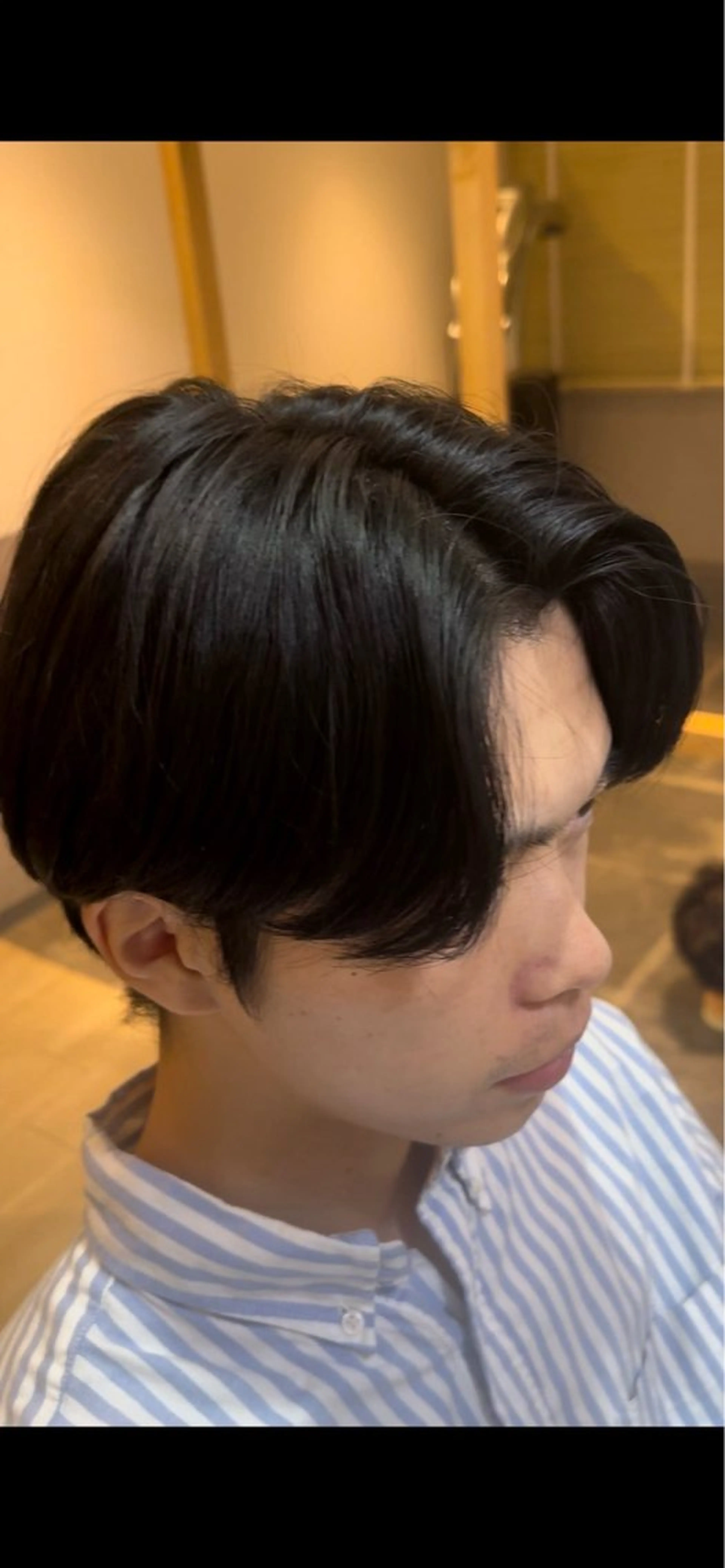 メンズ センターパート パーマ 縮毛矯正モデル募集/ メンズ特化/奥響輝のヘアスタイル