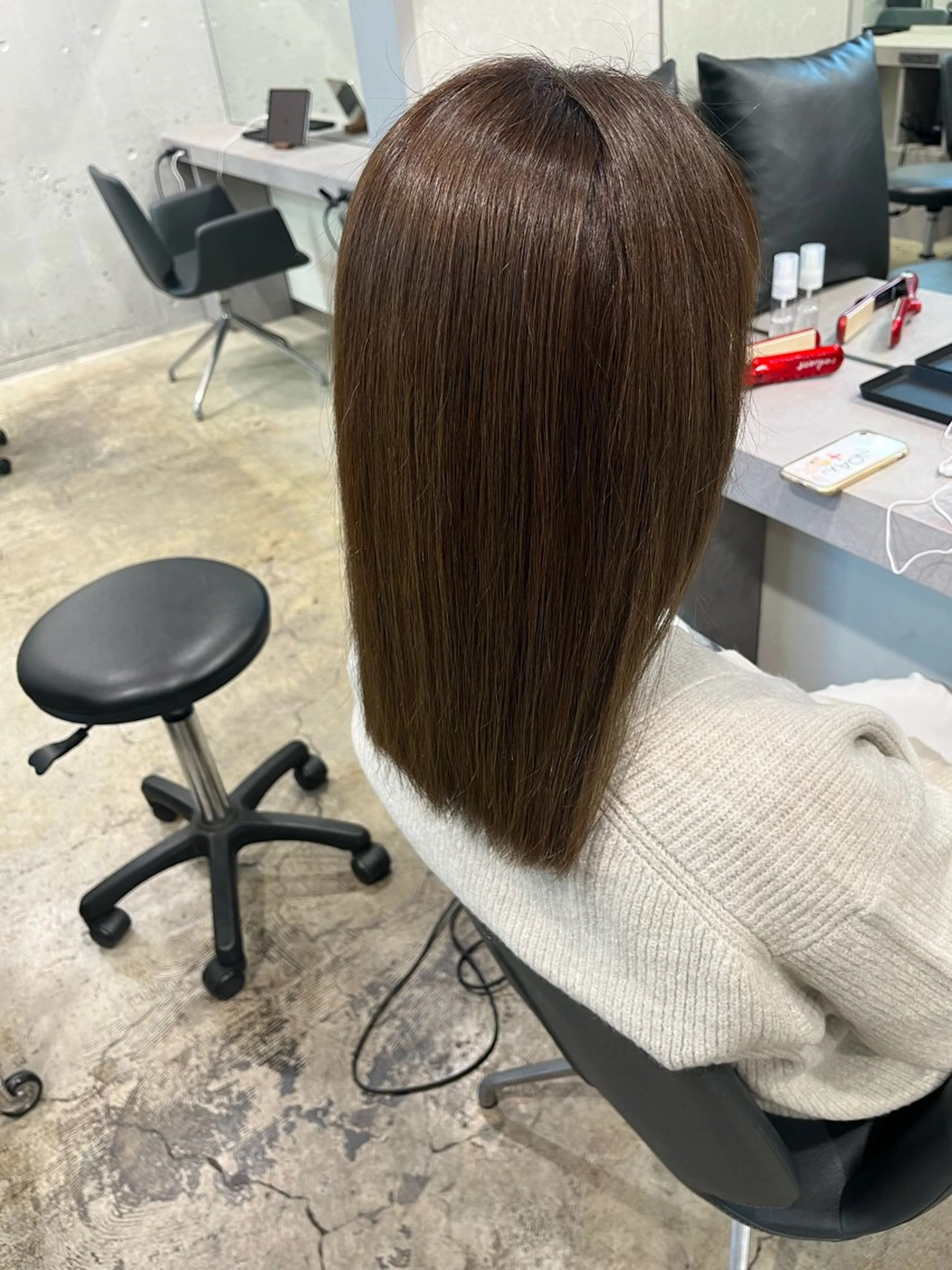 ミディアム カラー 縮毛矯正 特化生田のヘアスタイル