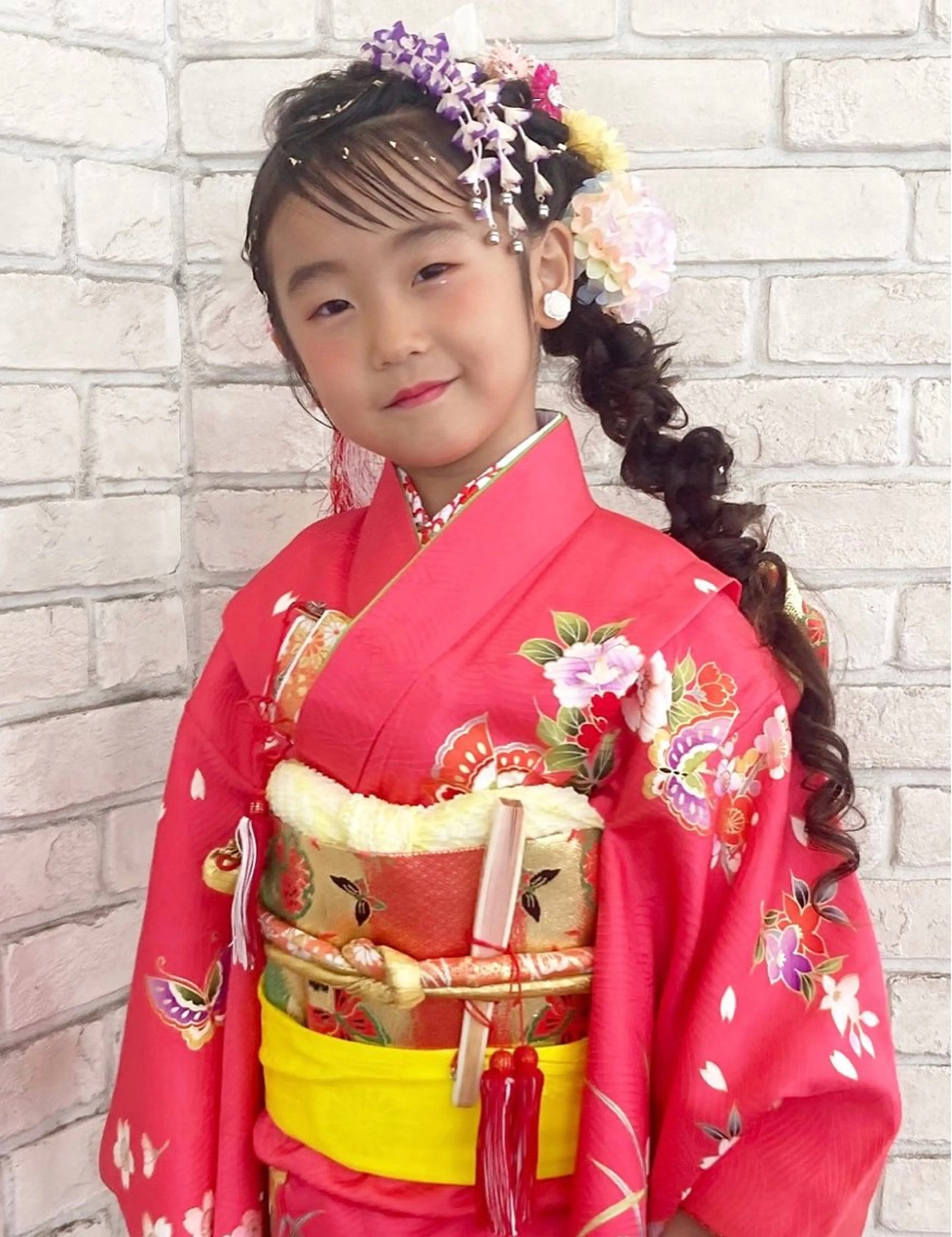 キッズ 着付け あやかショート 白髪ぼかしのヘアスタイル