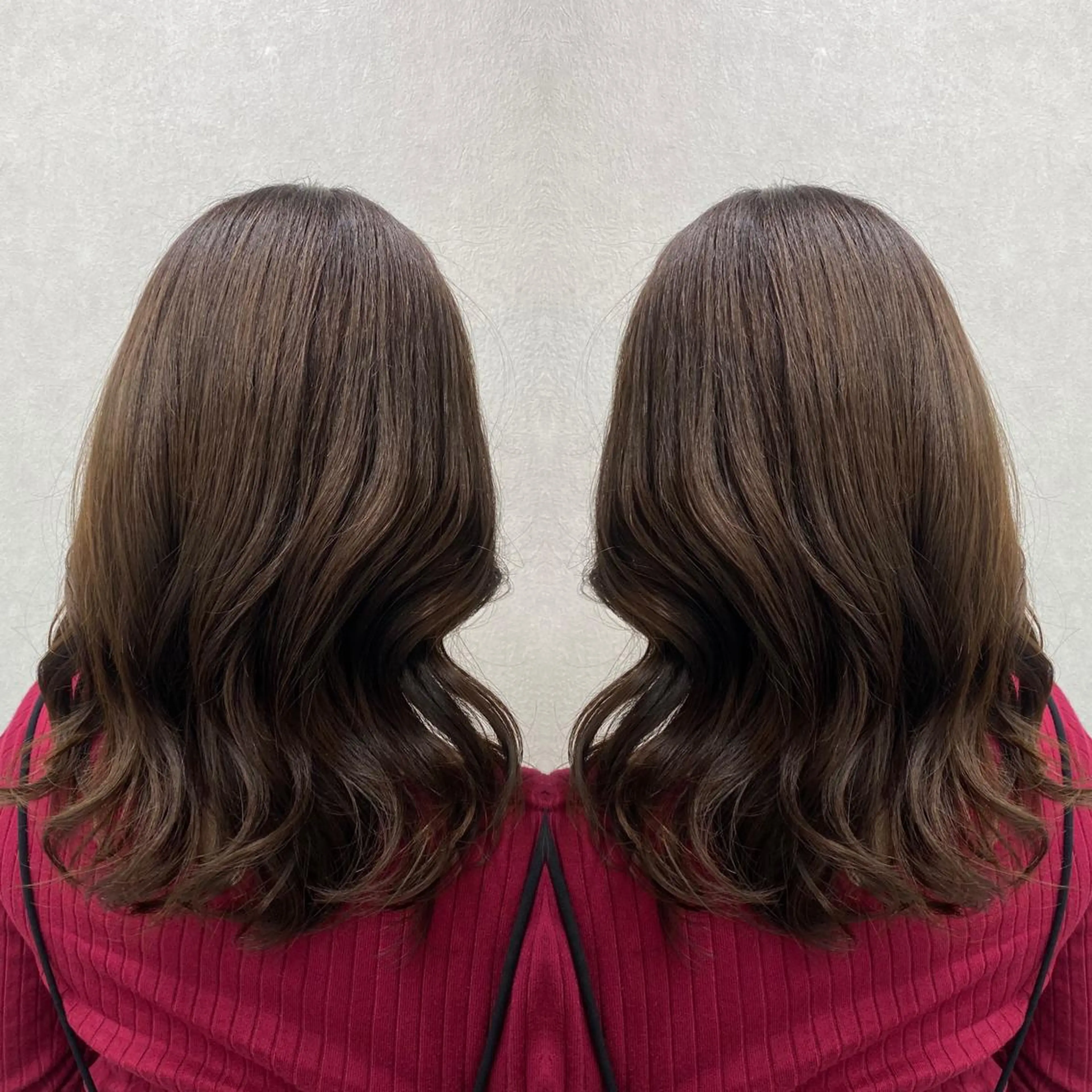 セミロング カラー ベージュカラー tocca 💜石田愛結💜のヘアスタイル