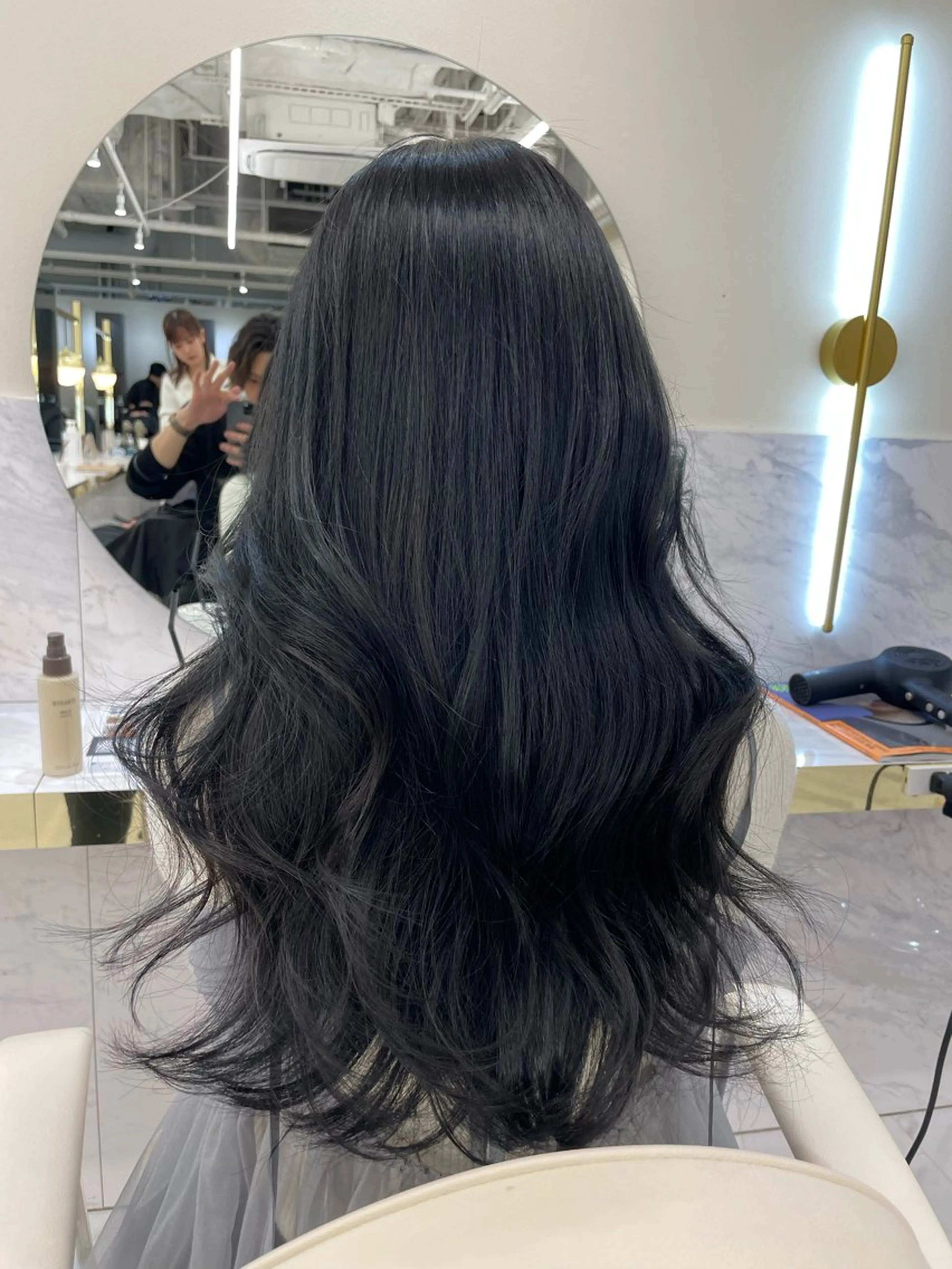 ロング カラー ヘアアレンジ 黒髪 ブルーカラー ブルーブラック 髪質改善 カット ヘアカラー トリートメント 髪質改善特化 🫧松野力也のヘアスタイル
