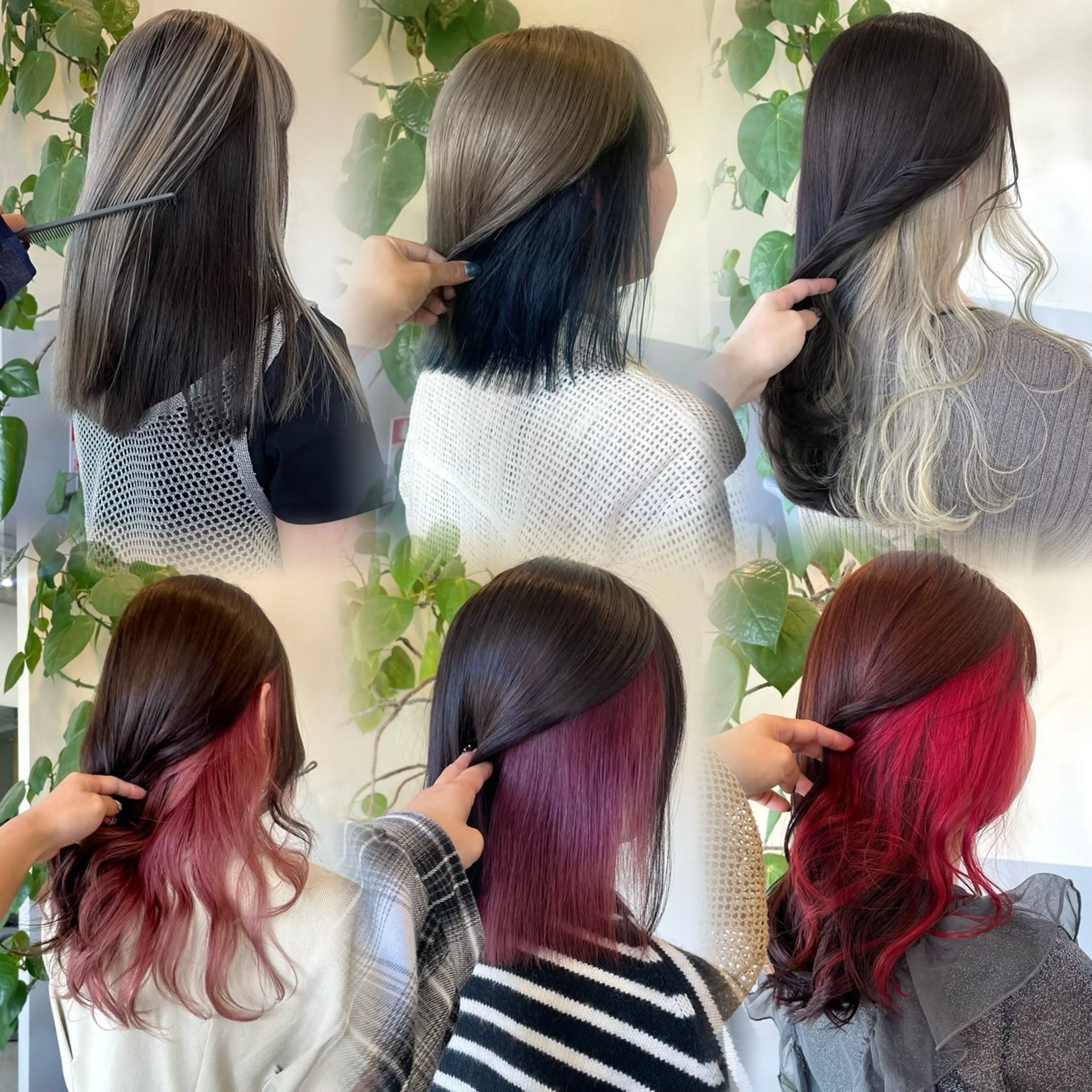 カラー ブリーチ デザインカラー 卒業式のヘアスタイル ノエ/ インナーカラー/高岳のヘアスタイル