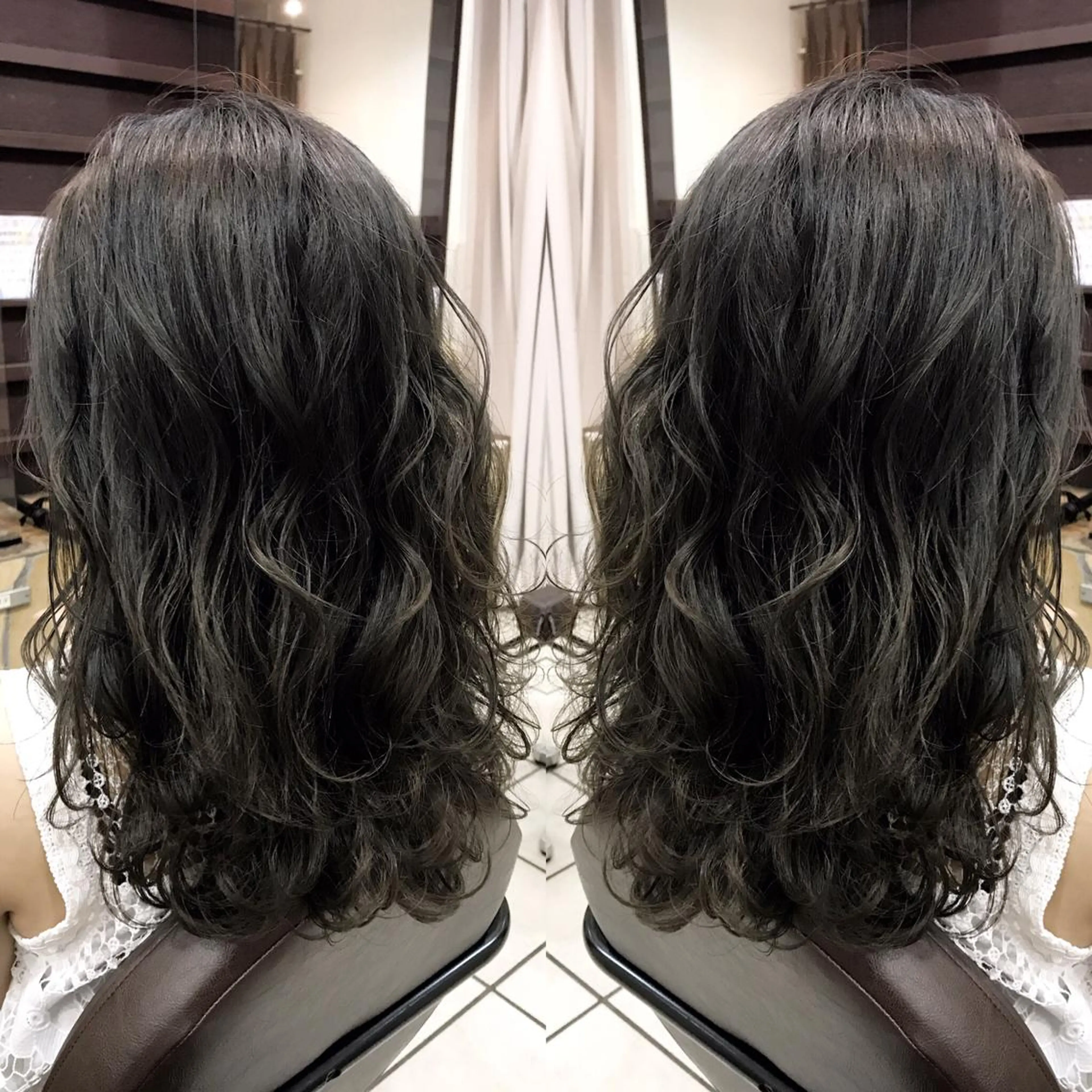 セミロング カラー シールエクステ⭐️ オオミタクヤのヘアスタイル