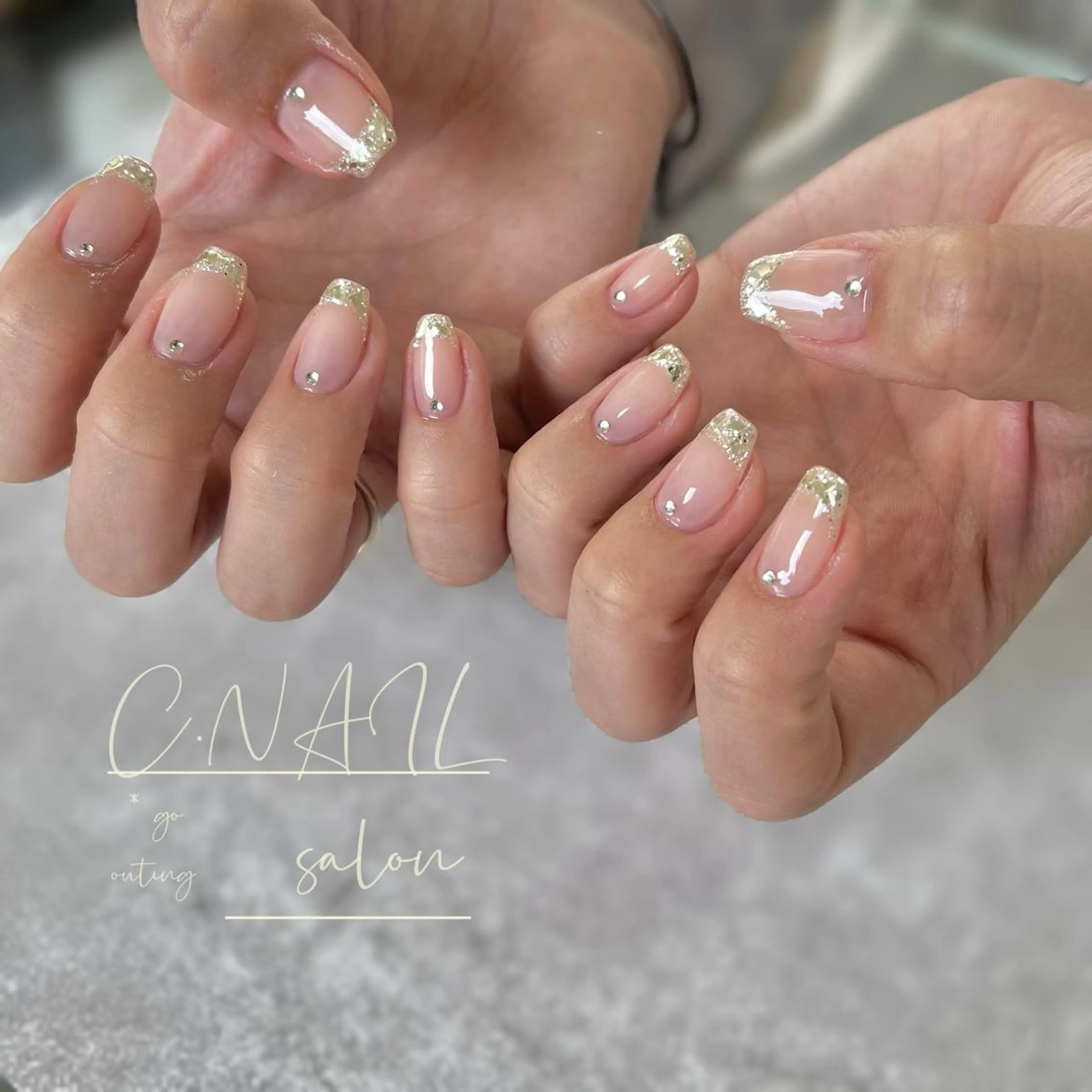 ネイル フレンチネイル ガラスフレンチ C.Nail &Eye筑紫駅のネイルデザイン