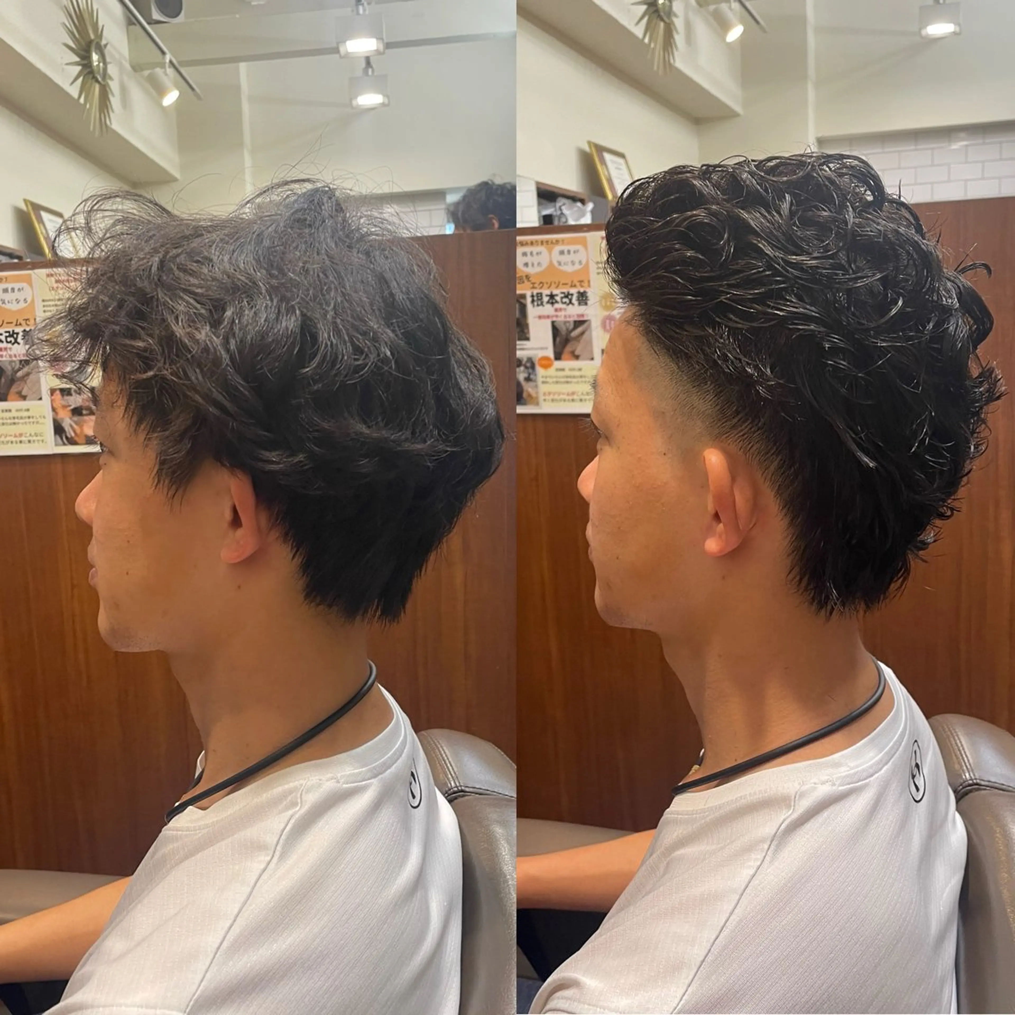ミディアム パーマ メンズ カット パーマ 💈トレサンパ 💈金山駅✂︎愛実のヘアスタイル
