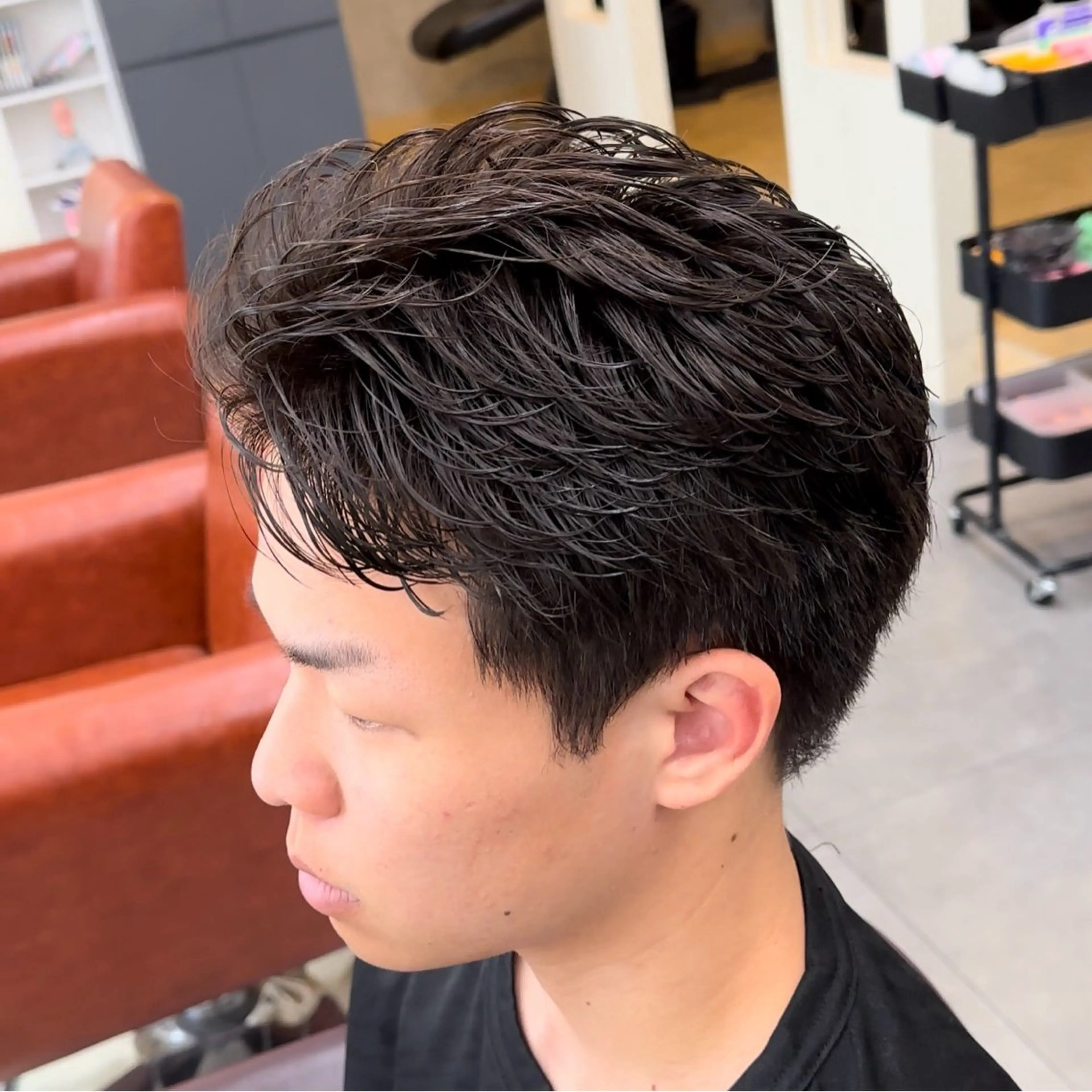 ショート パーマ ヘアアレンジ メンズ カット パーマ 梅田/メンズパーマ /短髪/田中崇奨のヘアスタイル