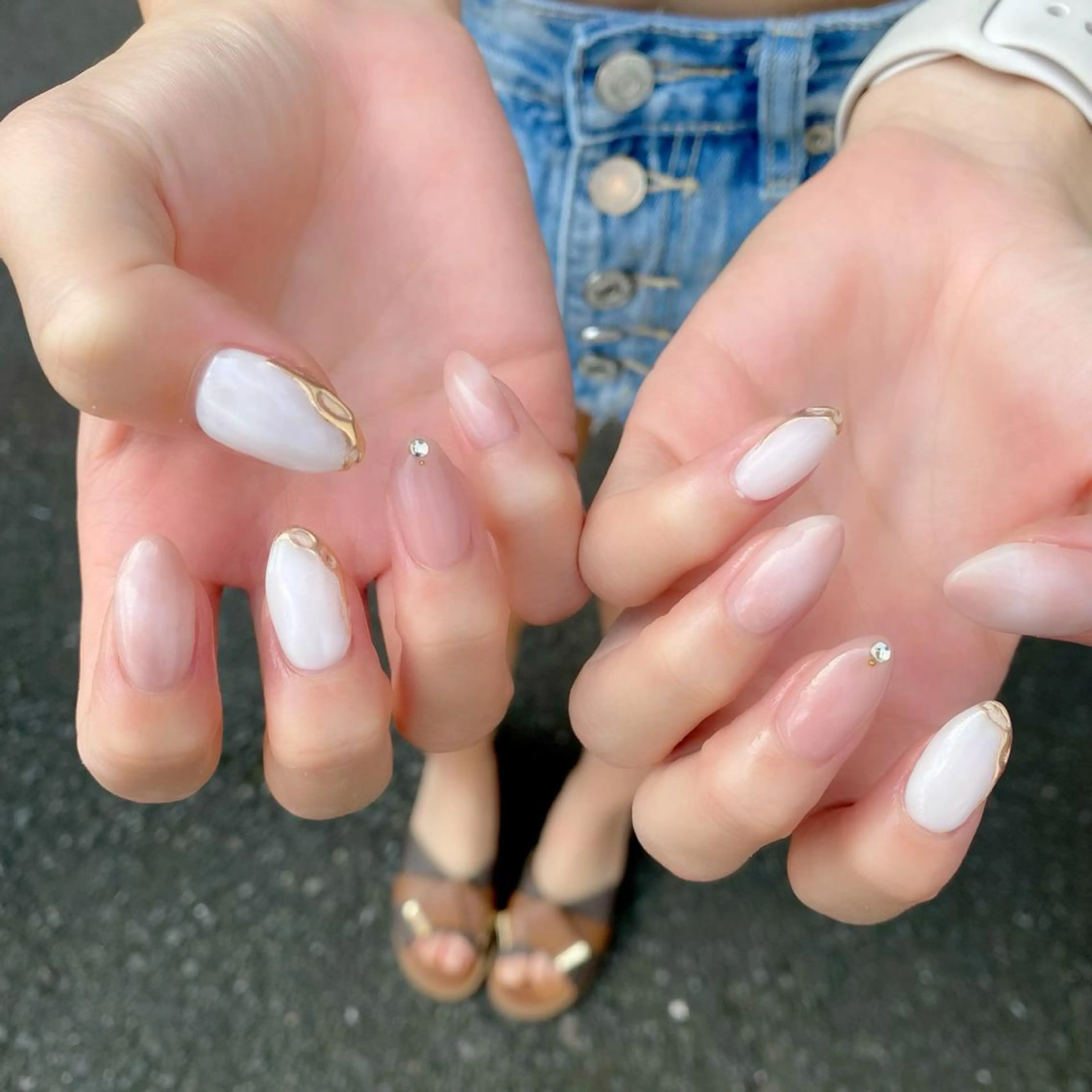 ネイル アートネイル 大理石ネイル(マーブル) ニュアンスネイル Salon Ｋのネイルデザイン