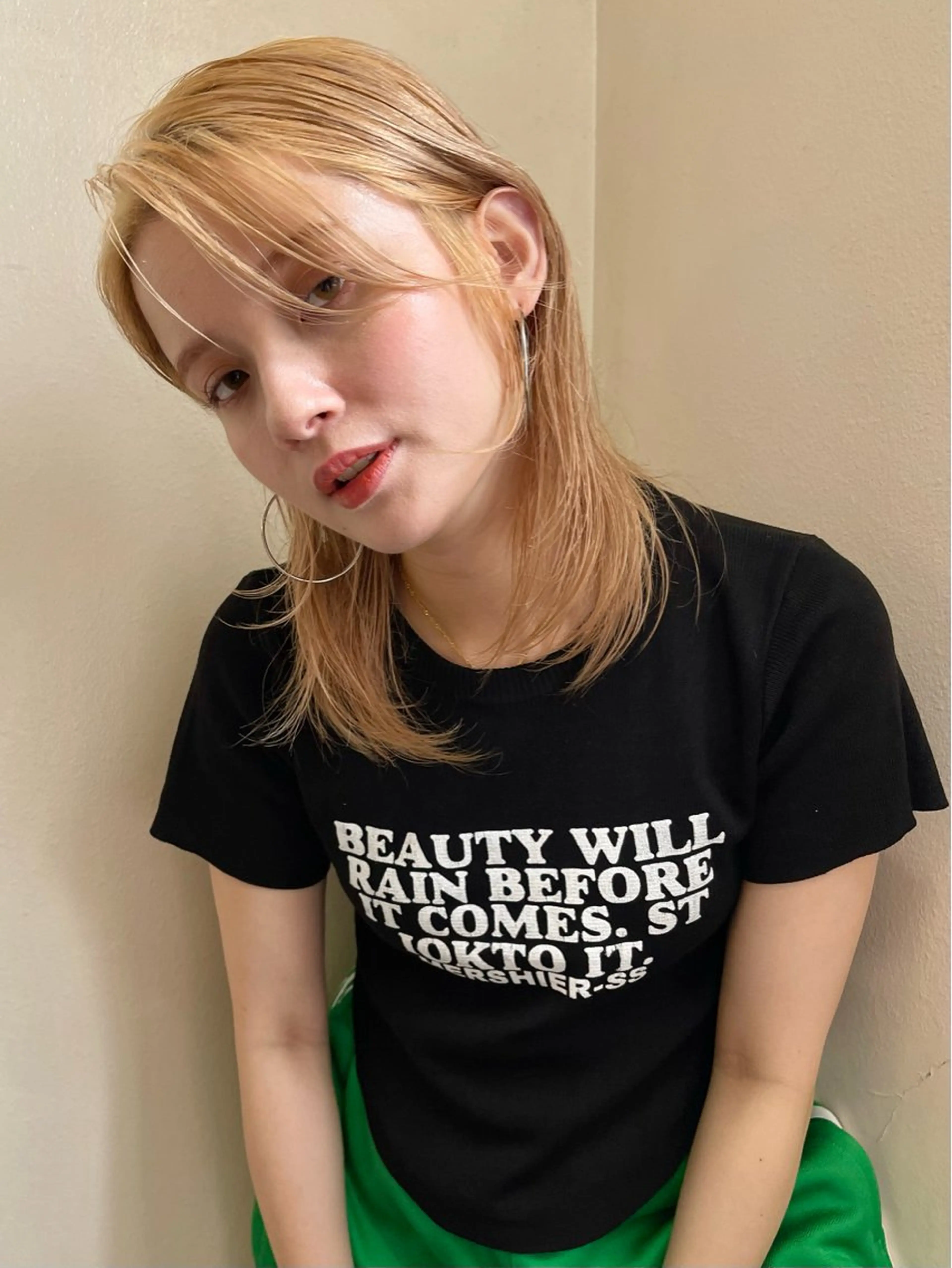 セミロング カラー カット ヘアカラー トリートメント ヘアセット 安部佑哉/ハイトーン /レイヤー/ブリーチのヘアスタイル