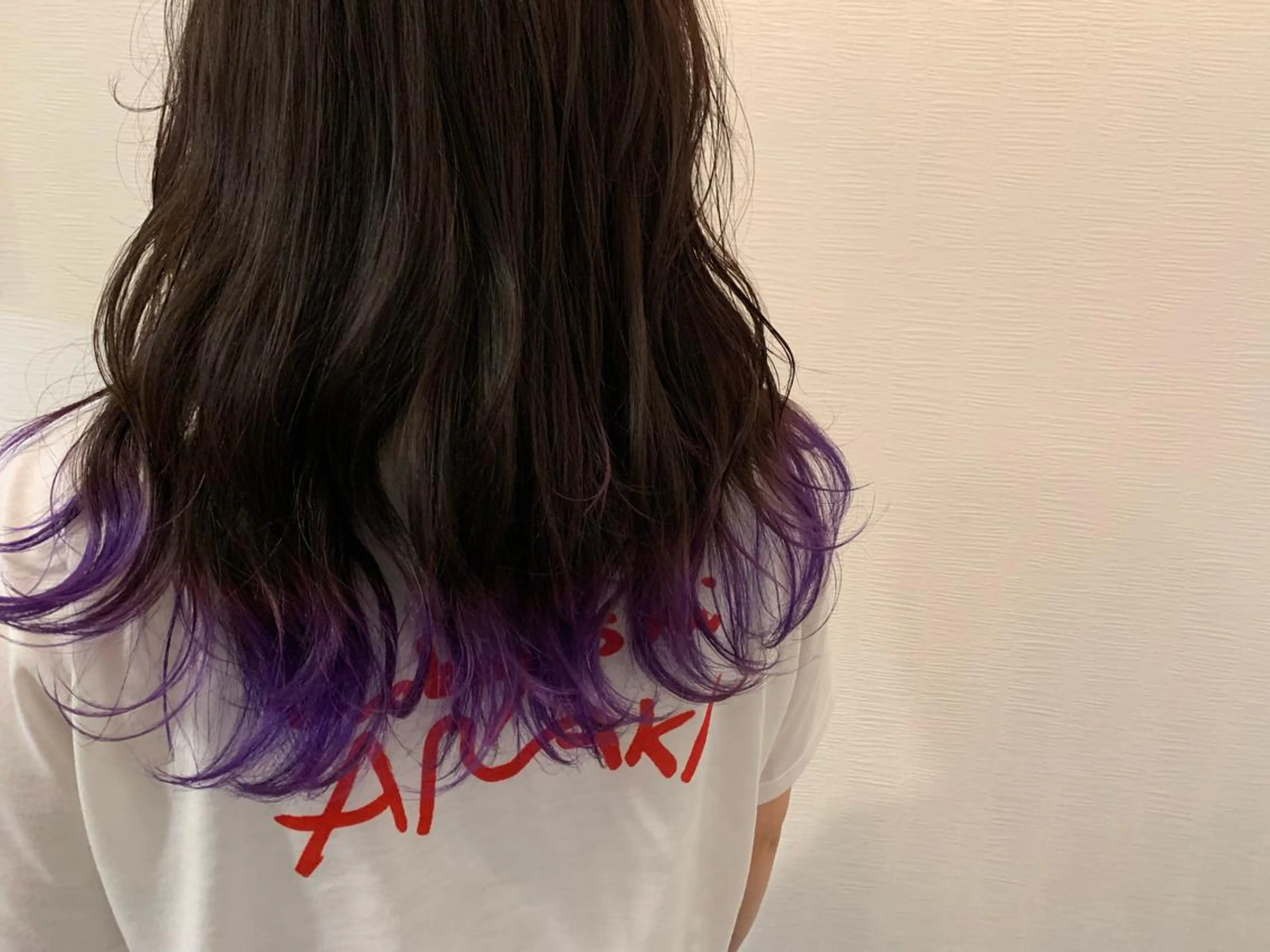 ロング カラー ブリーチ ダブルカラー パープルカラー 池田 真由美のヘアスタイル