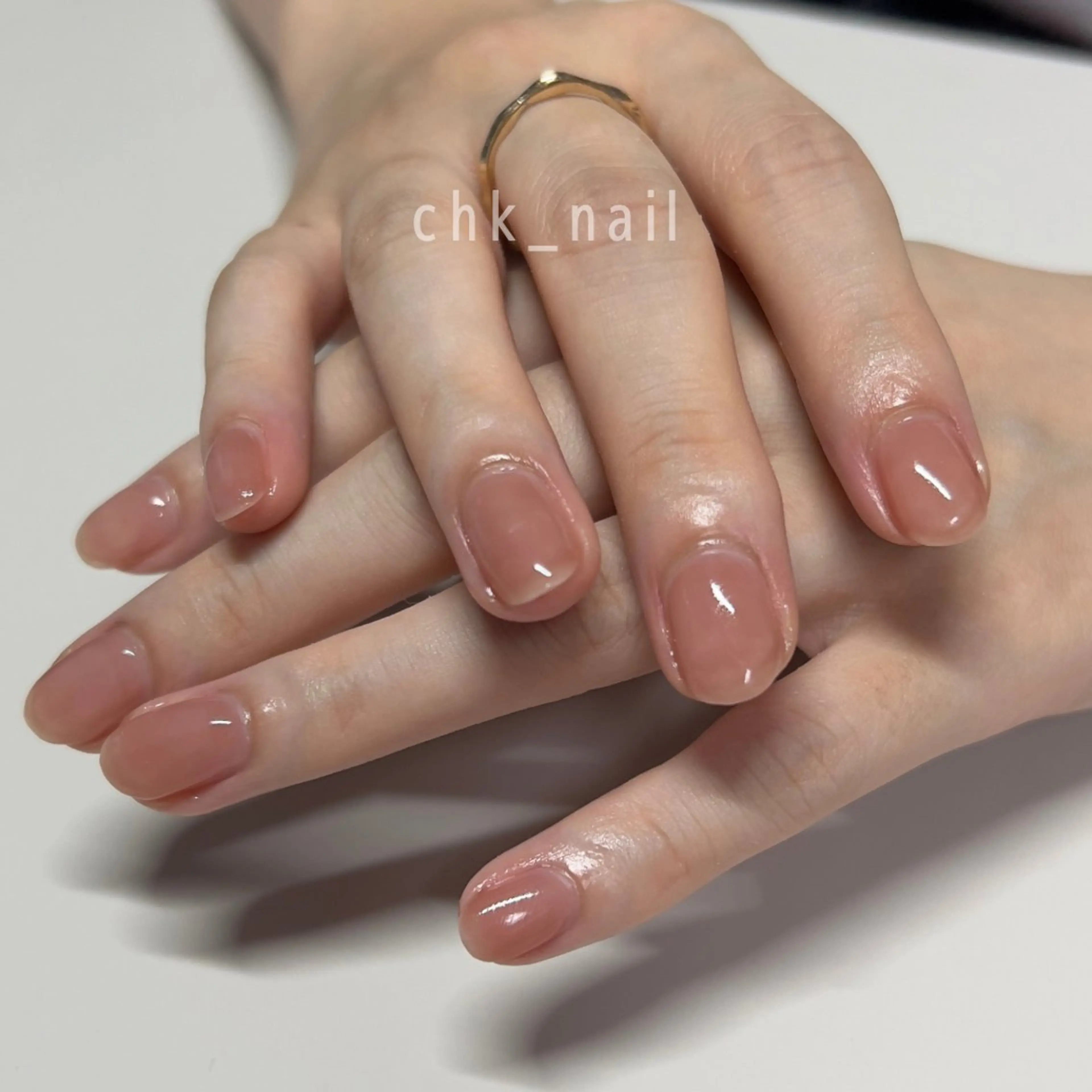 ネイル ピンク ピンクベージュ ハンドネイル takahashi chikaのネイルデザイン