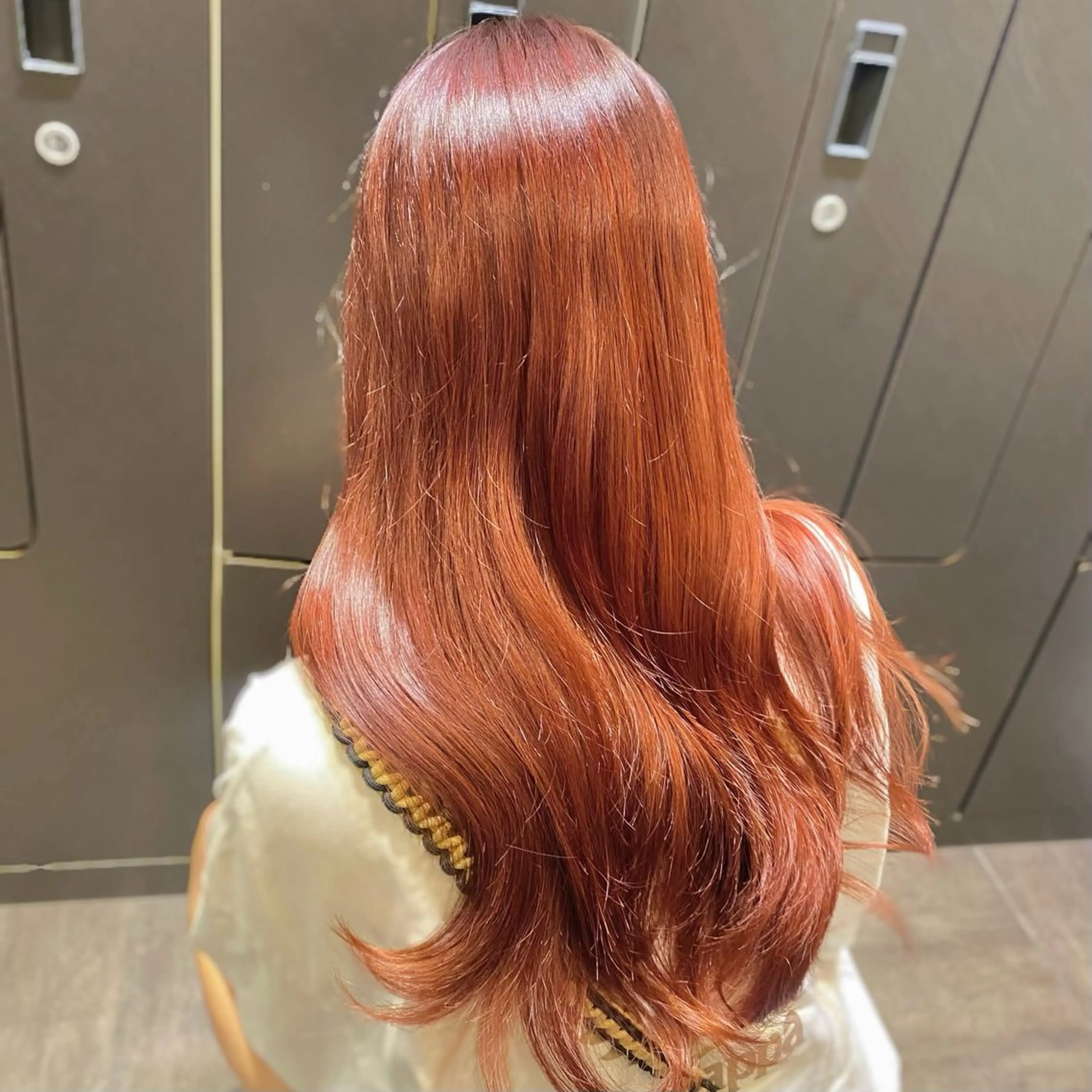 ロング カラー ベージュカラー ダブルカラー オレンジ オレンジベージュ レイヤーカット ヘアカラー トリートメント 🖤大人可愛い⌇ 𝐑 𝐈 𝐎🖤のヘアスタイル