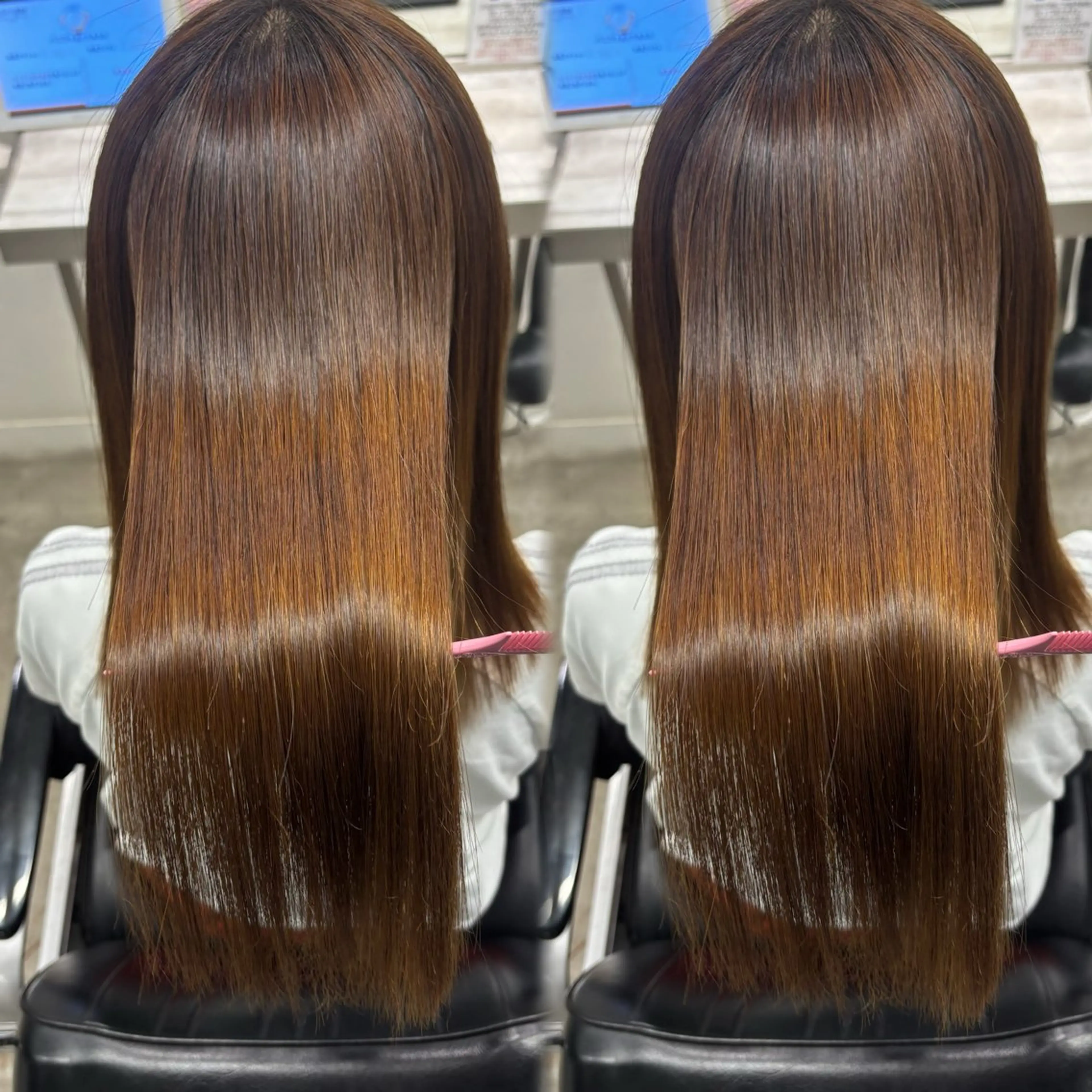 セミロング 髪質改善ストレート /暖色カラー🎀🪞のヘアスタイル