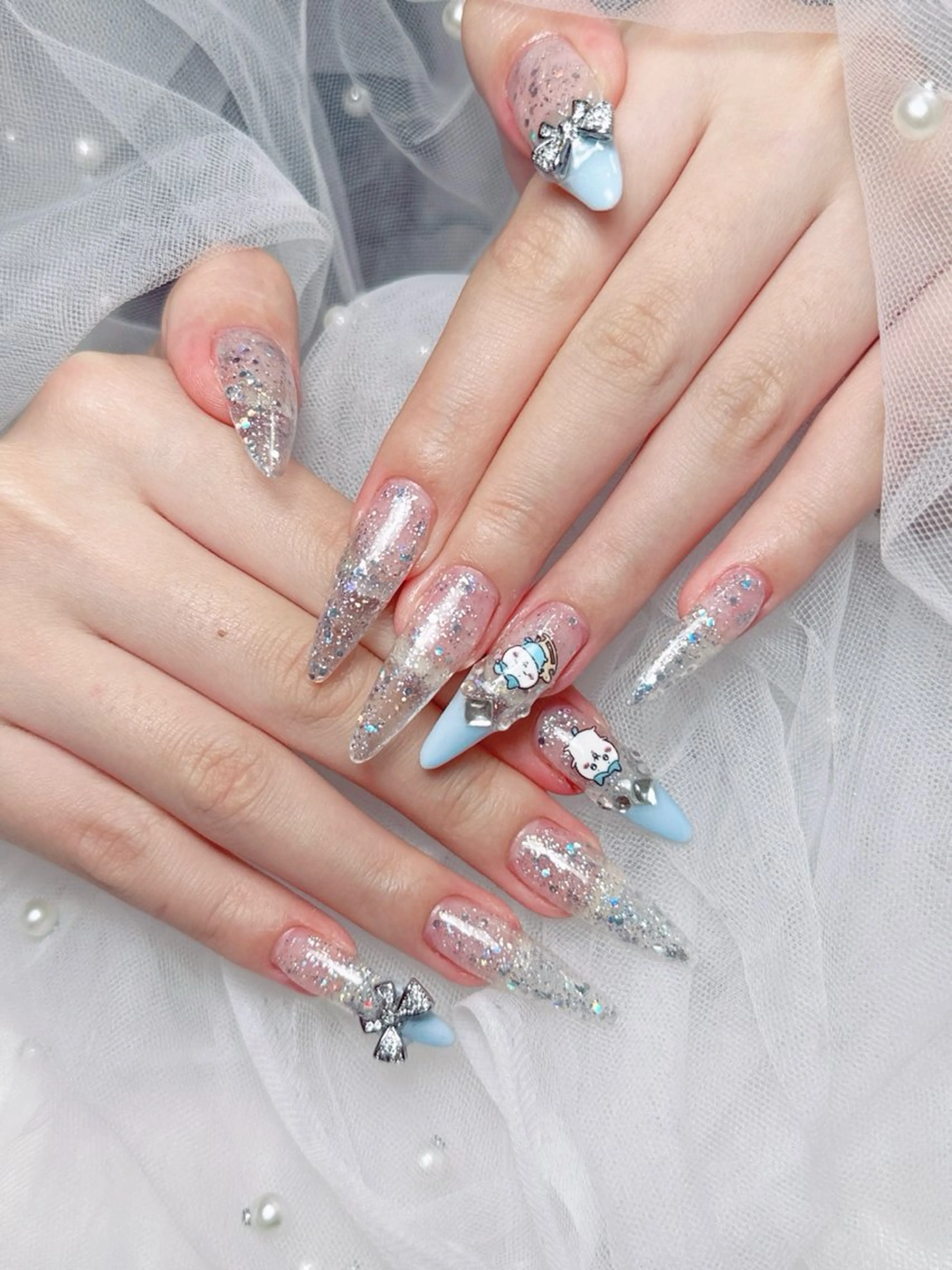 ネイル フレンチネイル ジェルネイル ハート 韓国ネイル マグネットネイル ハンドネイル ネイルサロン lotusのネイルデザイン