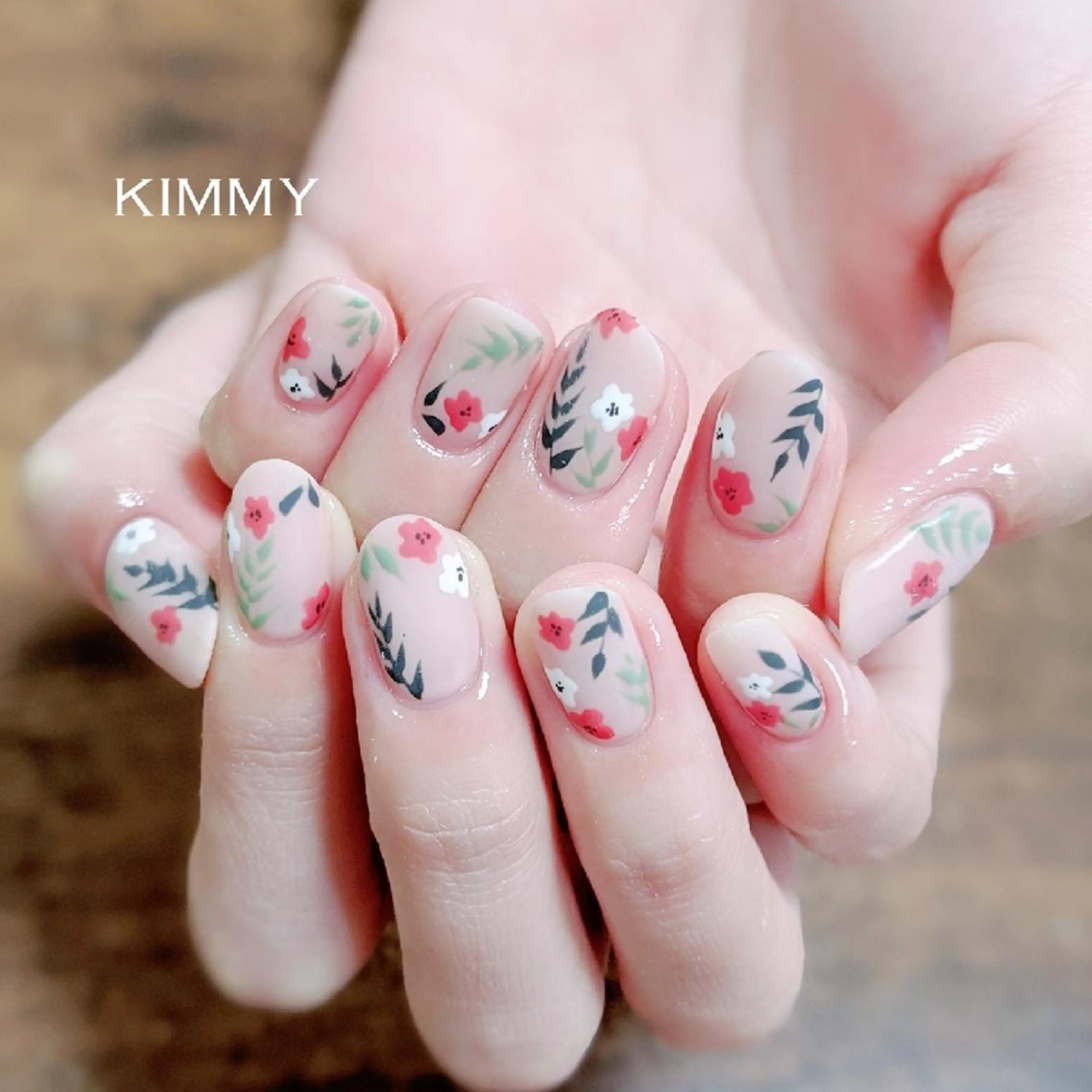 ネイル マットネイル ハンドネイル kimmy nailsのネイルデザイン