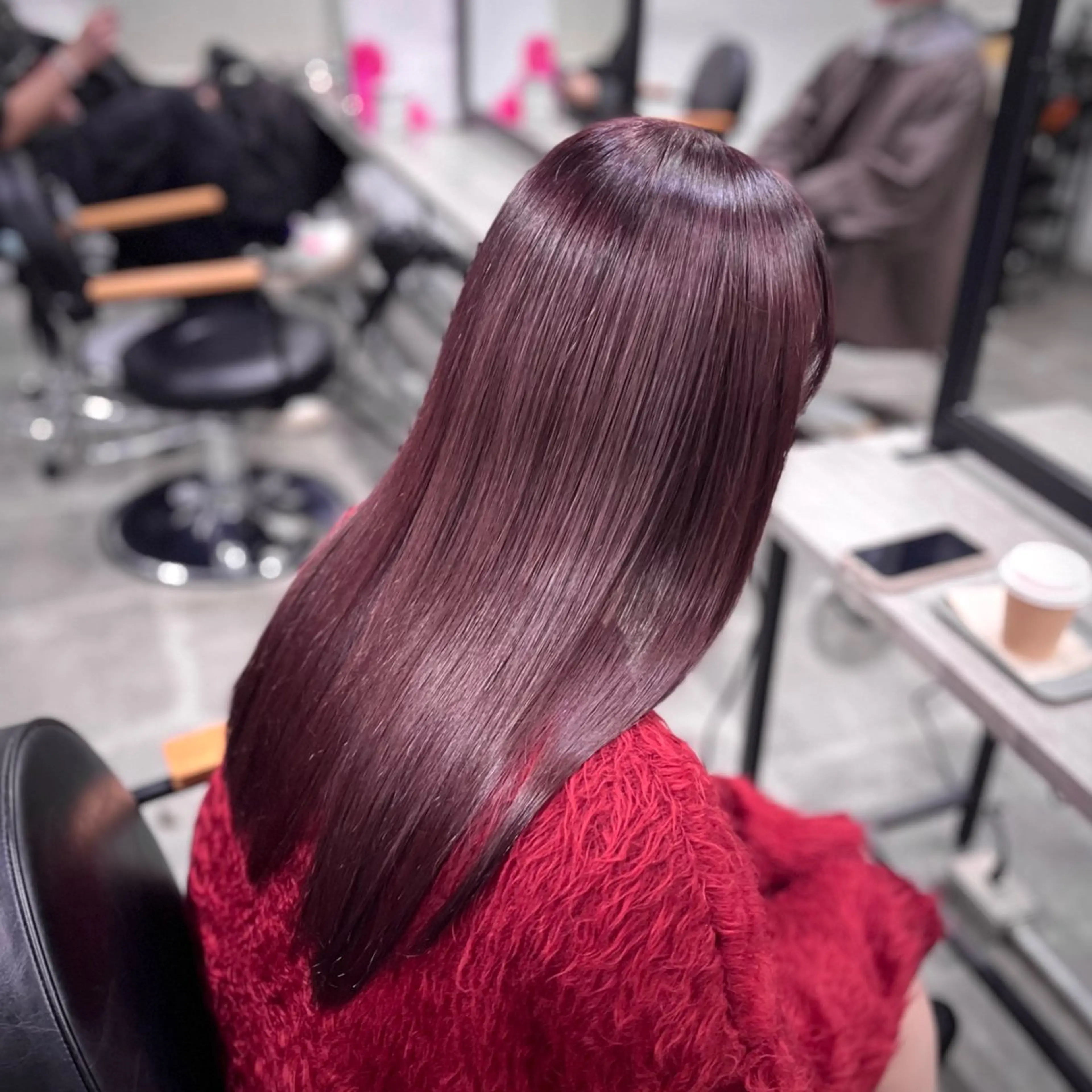 セミロング カラー 無料カットモデル ユナのヘアスタイル