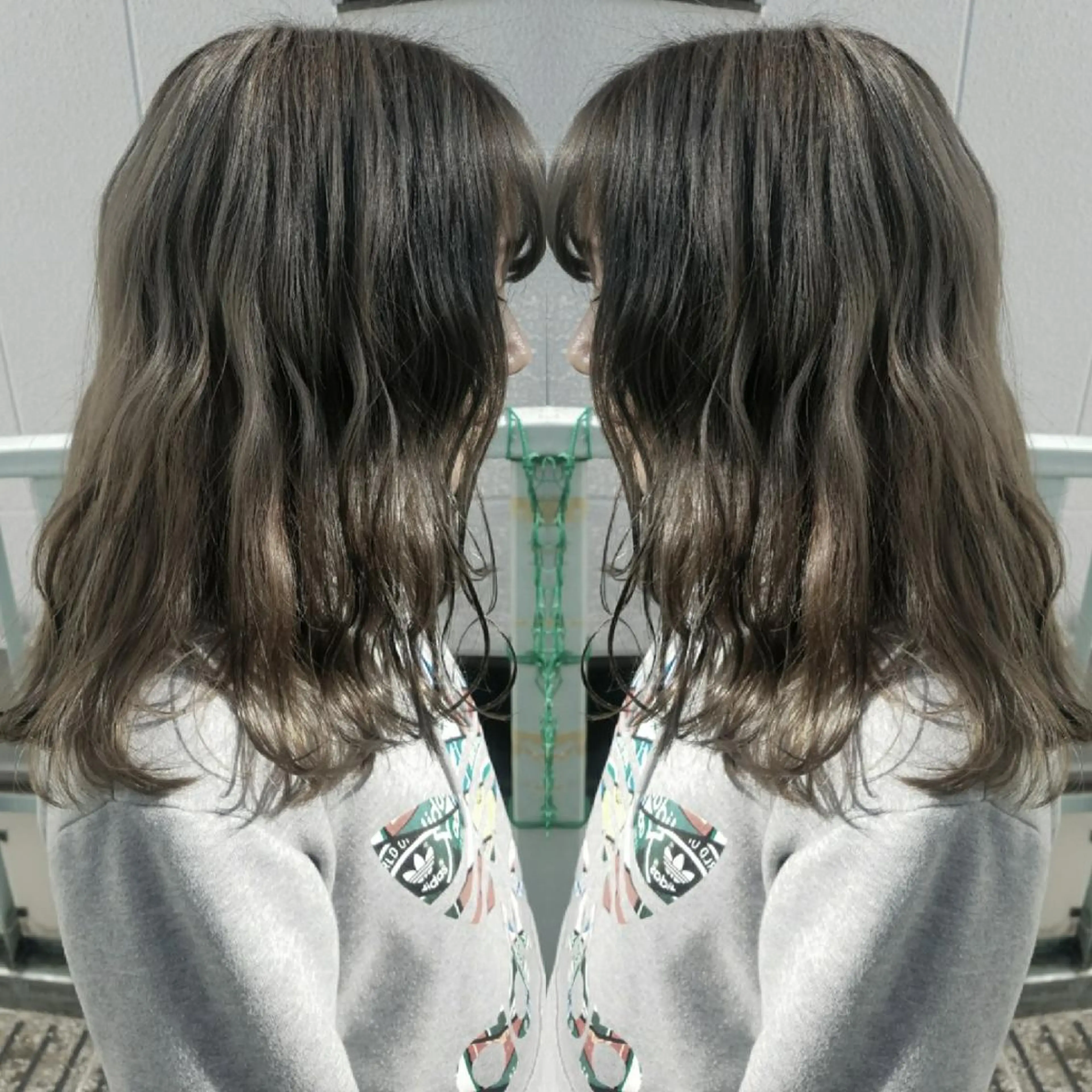 ミディアム 今中 小百合のヘアスタイル