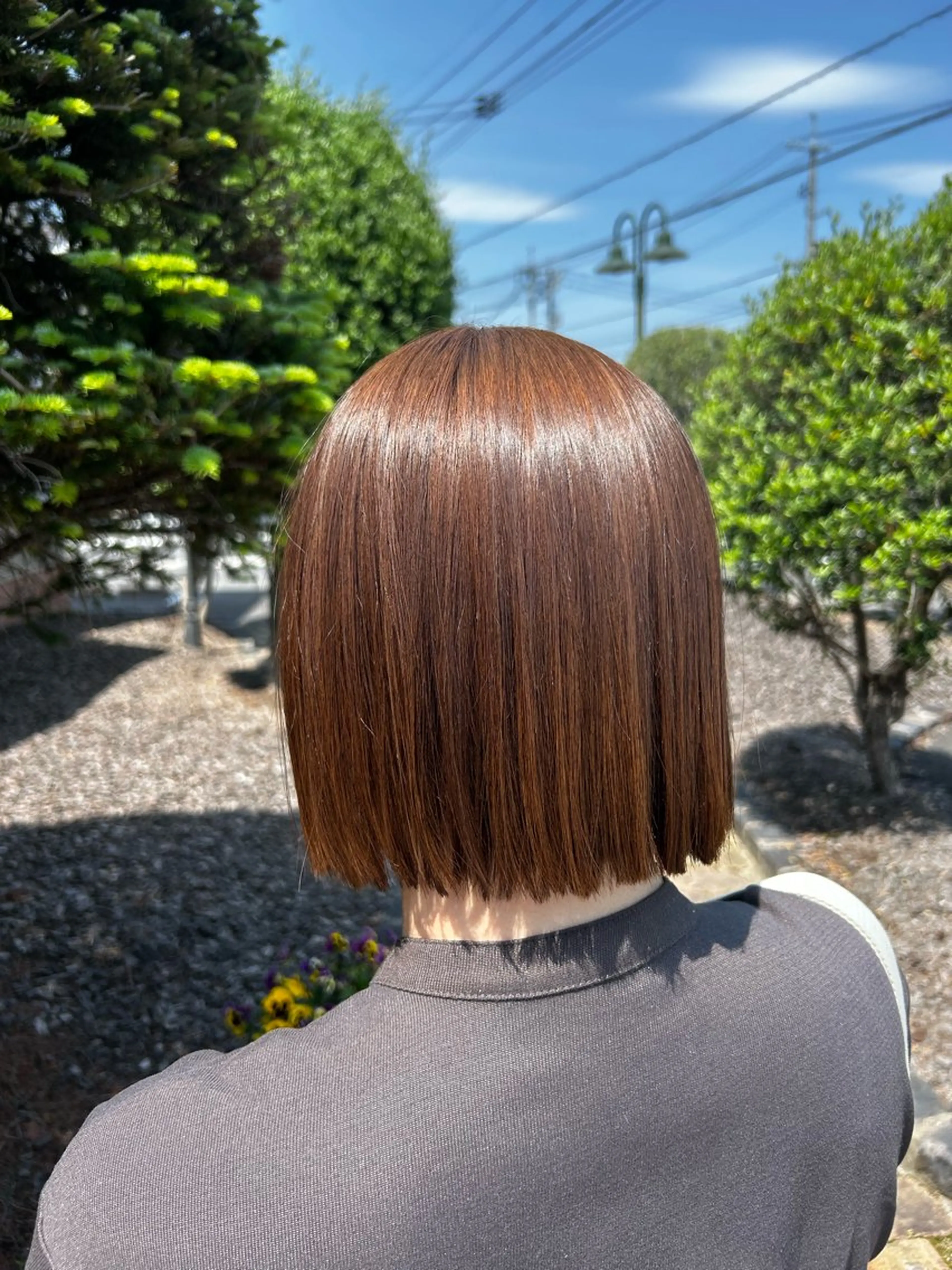 ミディアム ボブ 縮毛矯正 カット 縮毛矯正 トリートメント ヘアルームflat・ Rena🌼ྀིのヘアスタイル