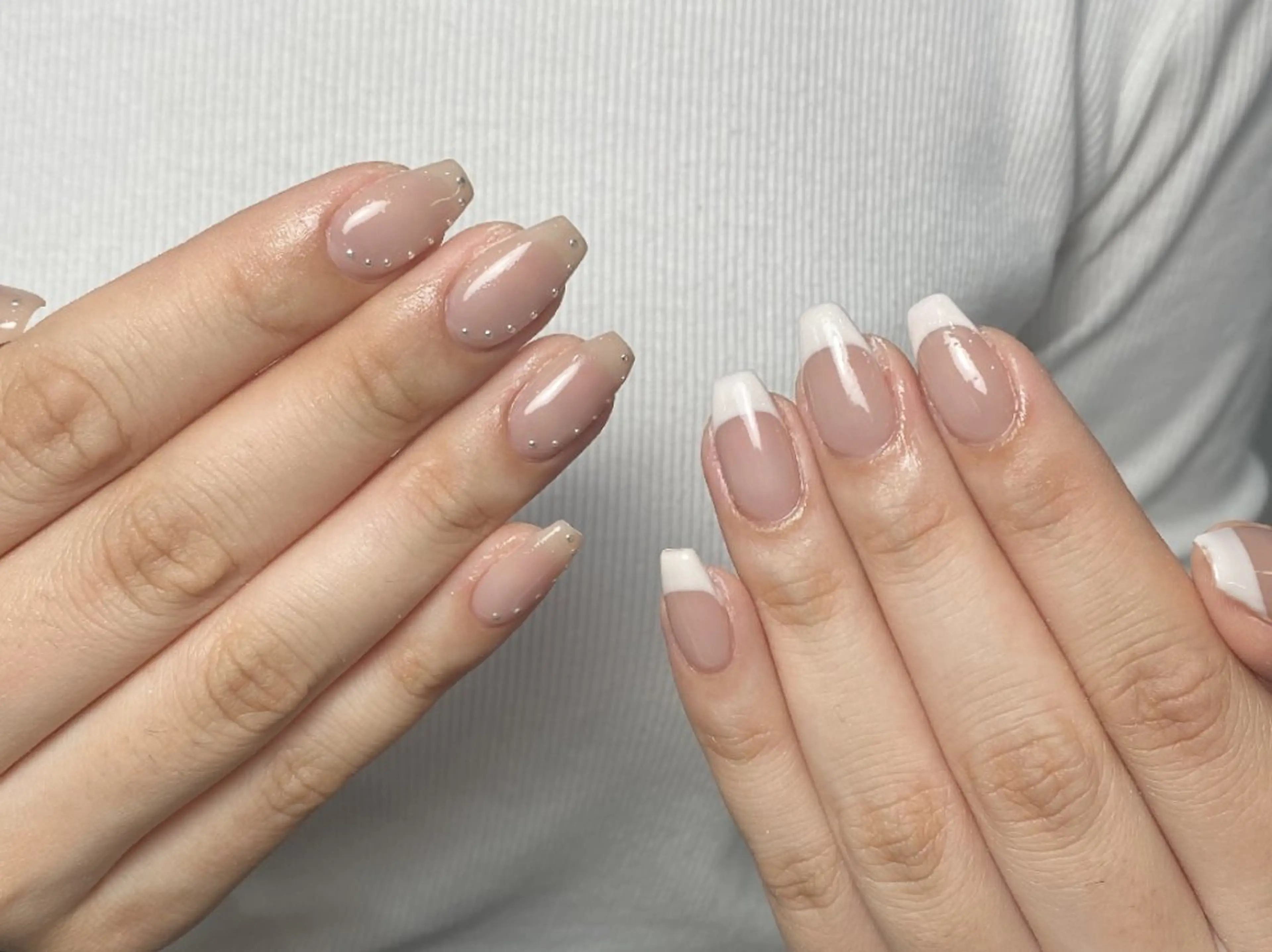 ネイル チークネイル フレンチネイル ジェルネイル ガーリー キラキラネイル ハンドネイル UM Nail Salonのネイルデザイン