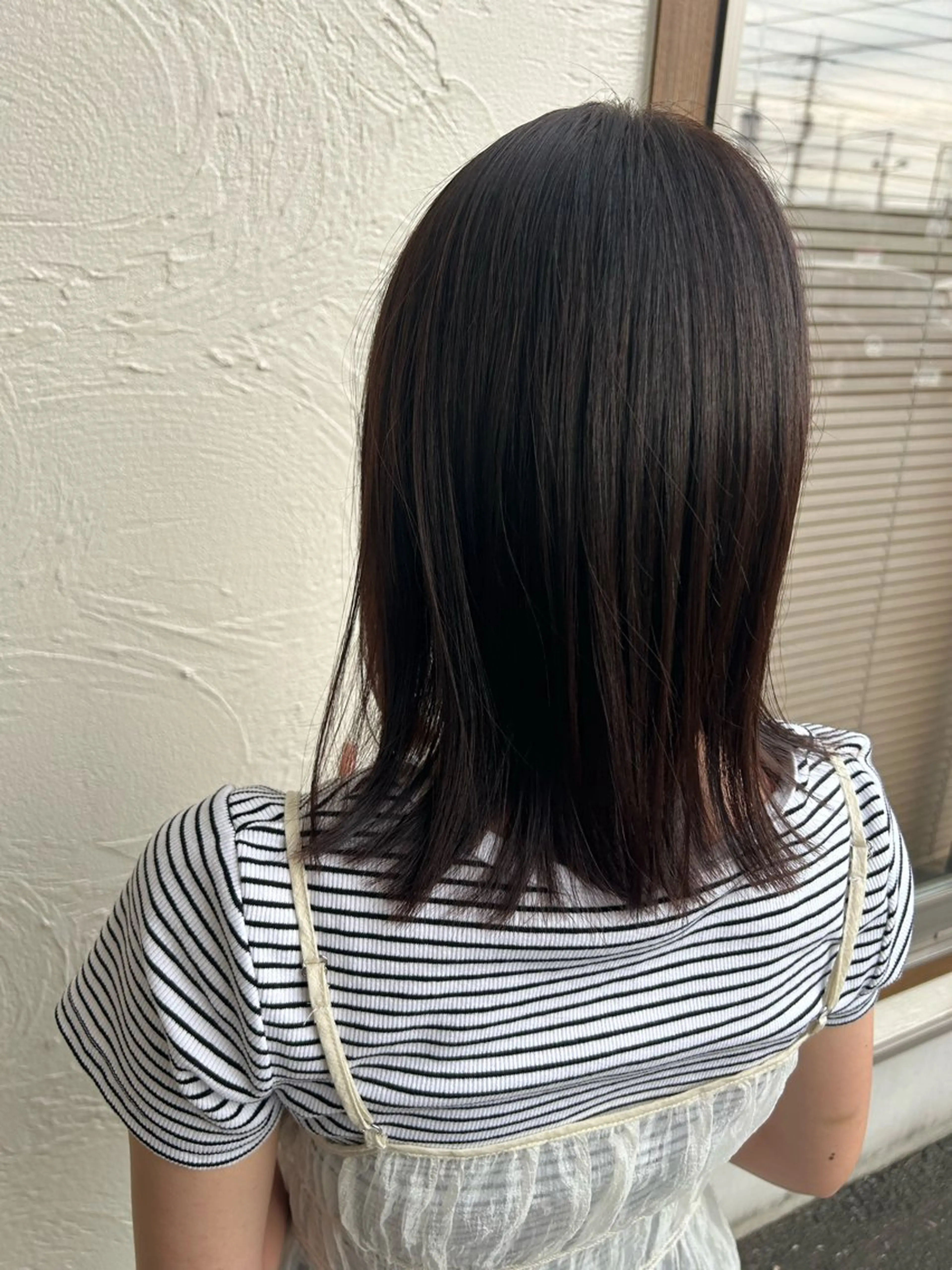 ミディアム 髪質改善 トリートメント カット ヘアカラー 縮毛矯正 齋藤 未夢のヘアスタイル