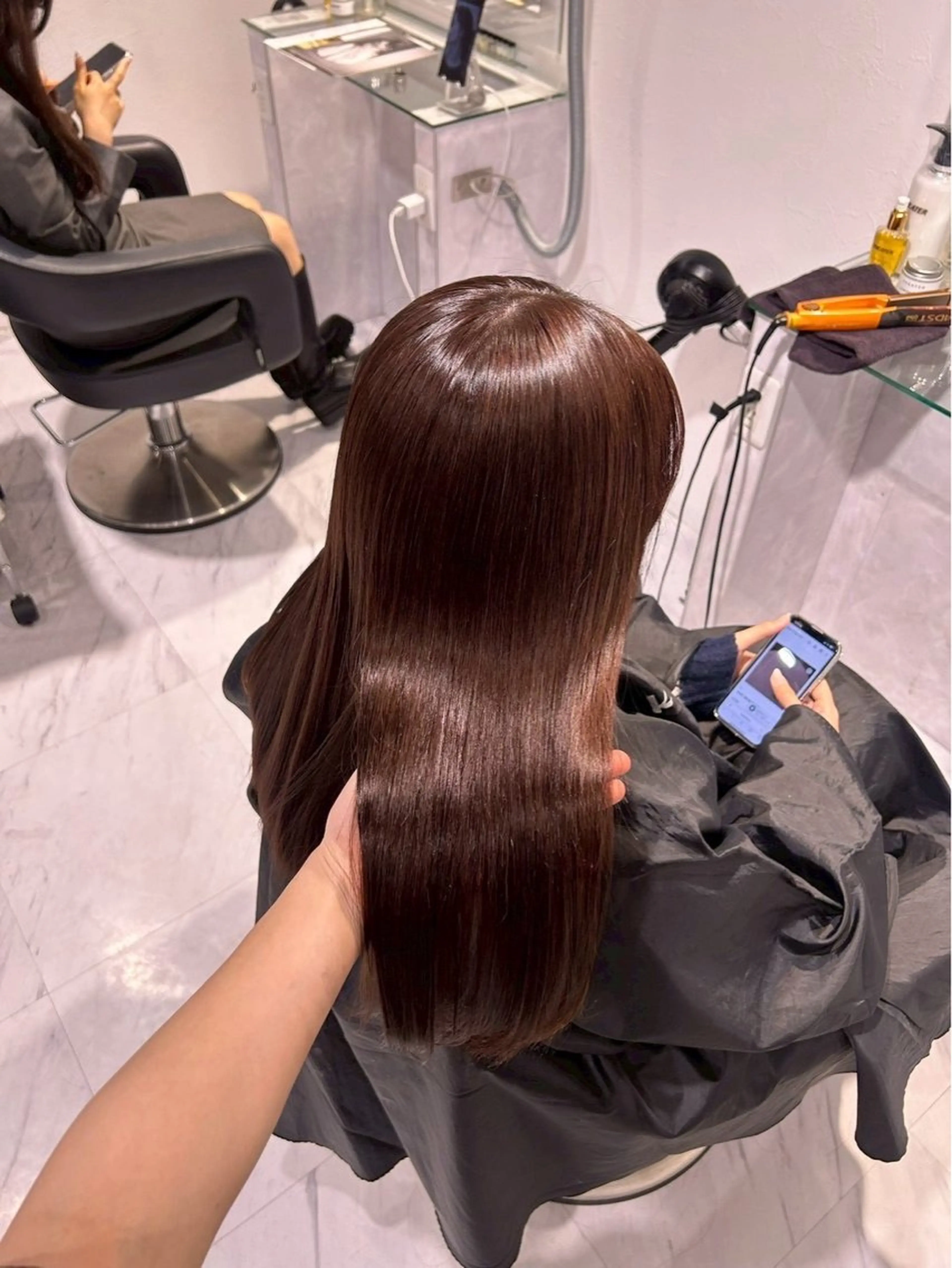 ロング トリートメント 韓国ワンホン透明感 カラー✨🖤ここあのヘアスタイル