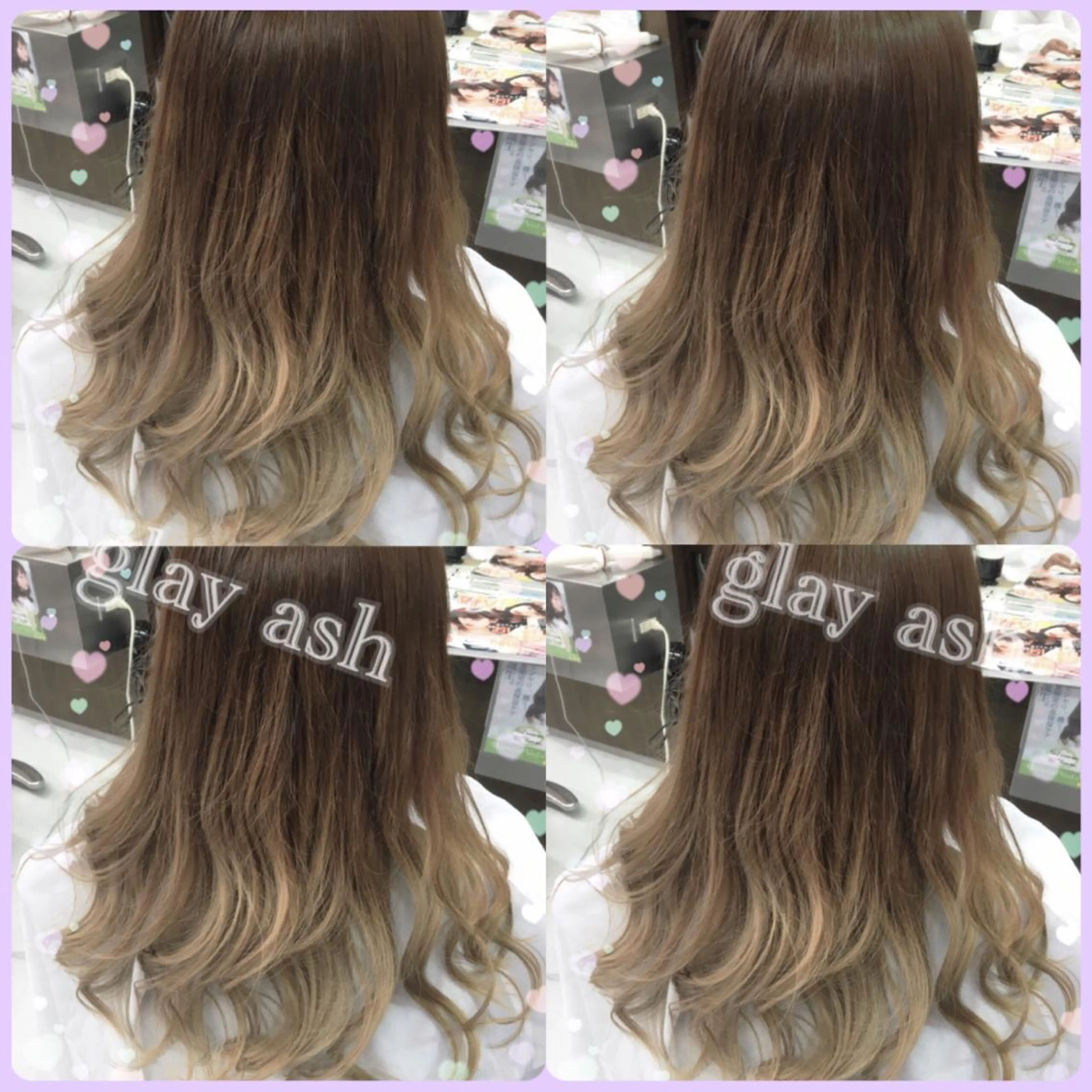 ロング カラー アッシュ アッシュグレー ブリーチ ハイライトカラー ハイライト 韓国ヘア得意❤︎森澤 悠佳のヘアスタイル