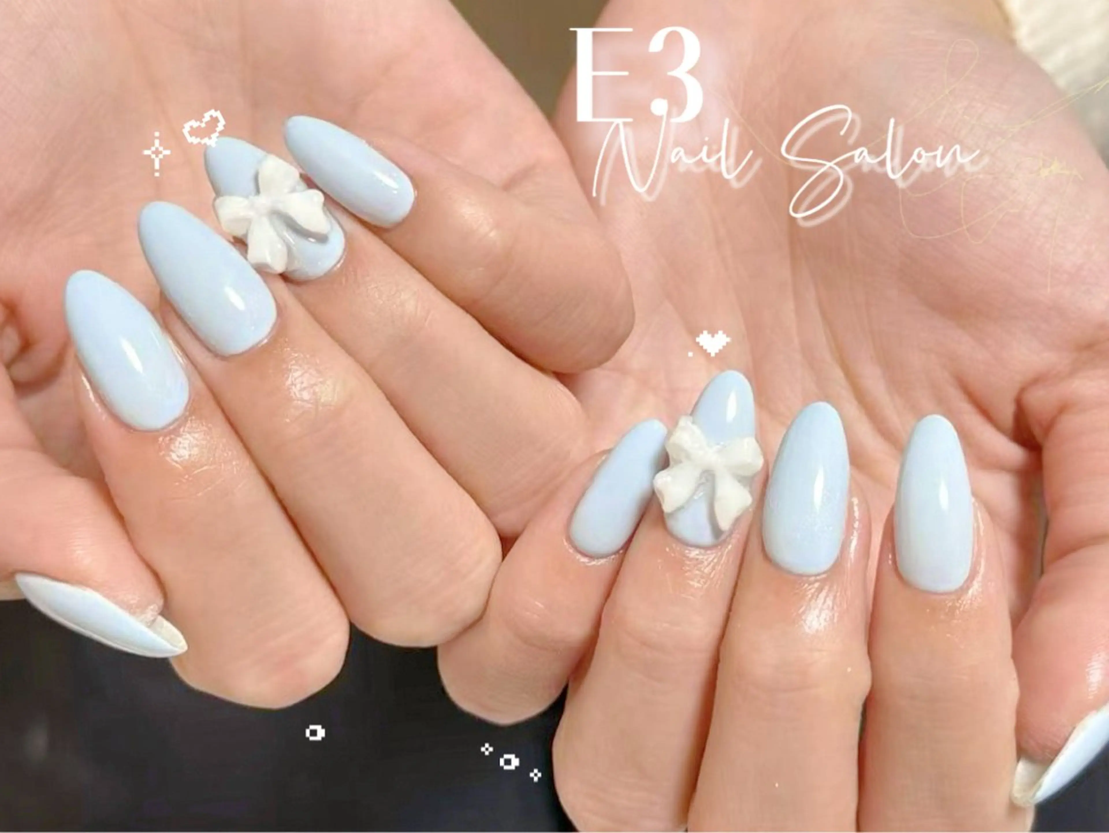 ネイル フレンチネイル ジェルネイル ガラスフレンチ グラデーション キラキラネイル E3 Nail Salonのネイルデザイン