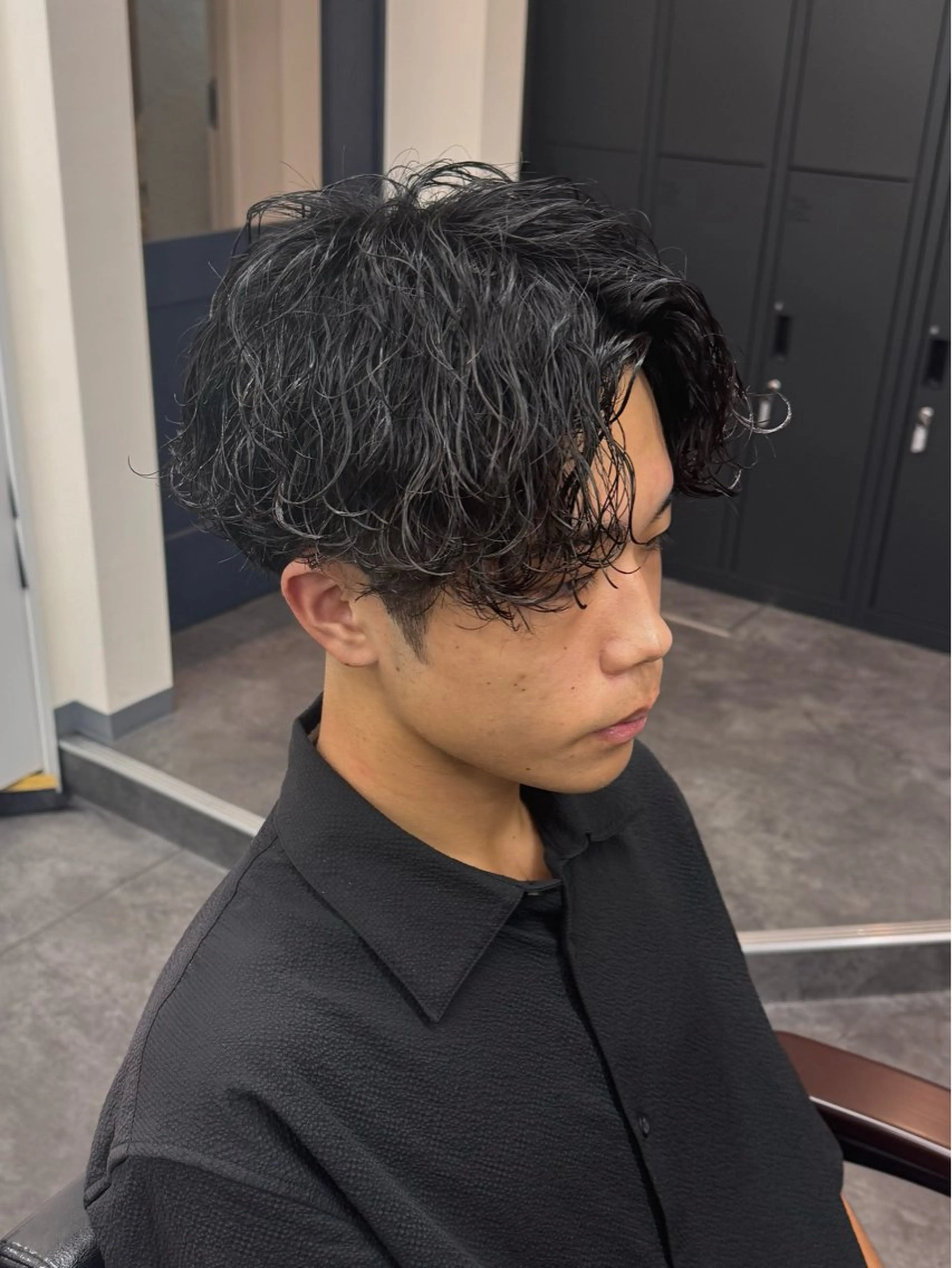 ミディアム メンズ 波巻きパーマ カット パーマ 柏メンズカットパーマ NO.1タイチのヘアスタイル