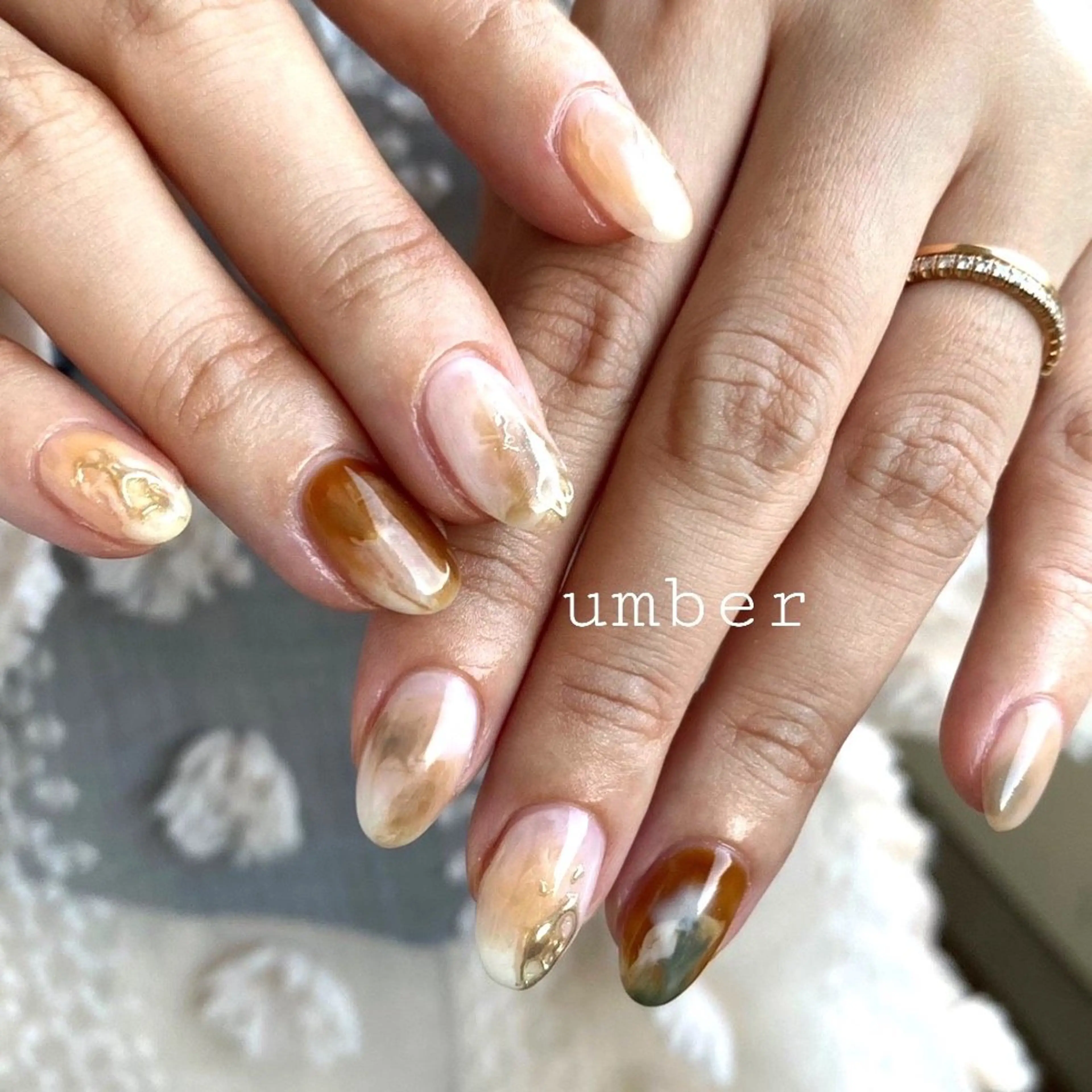 ネイル ハンドネイル umber 三茶1分のネイルデザイン
