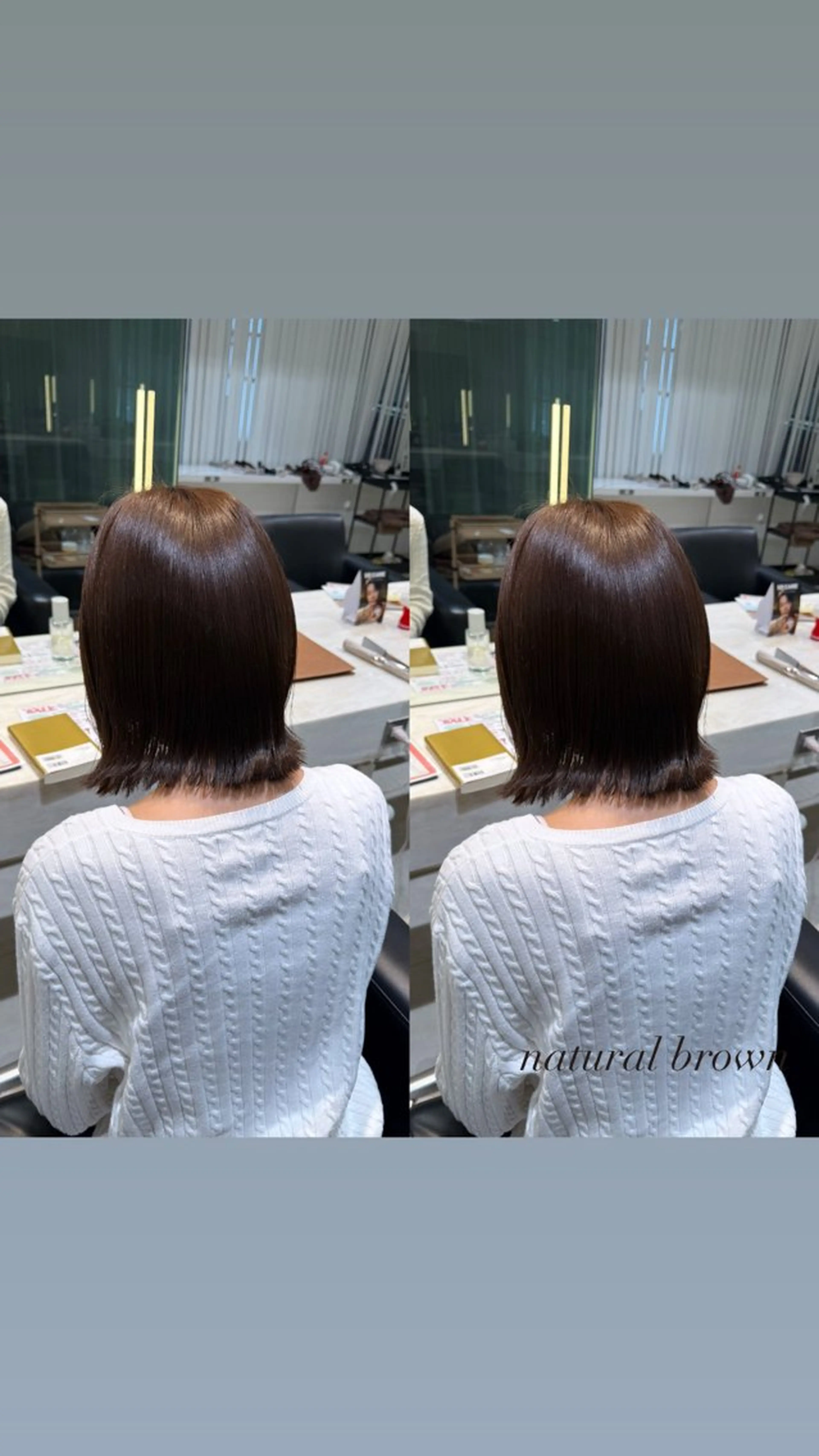 ミディアム カラー ブラウンカラー ナチュラルブラウン ボブ カット ヘアカラー 暖色カラー/ ストレート/くるみのヘアスタイル