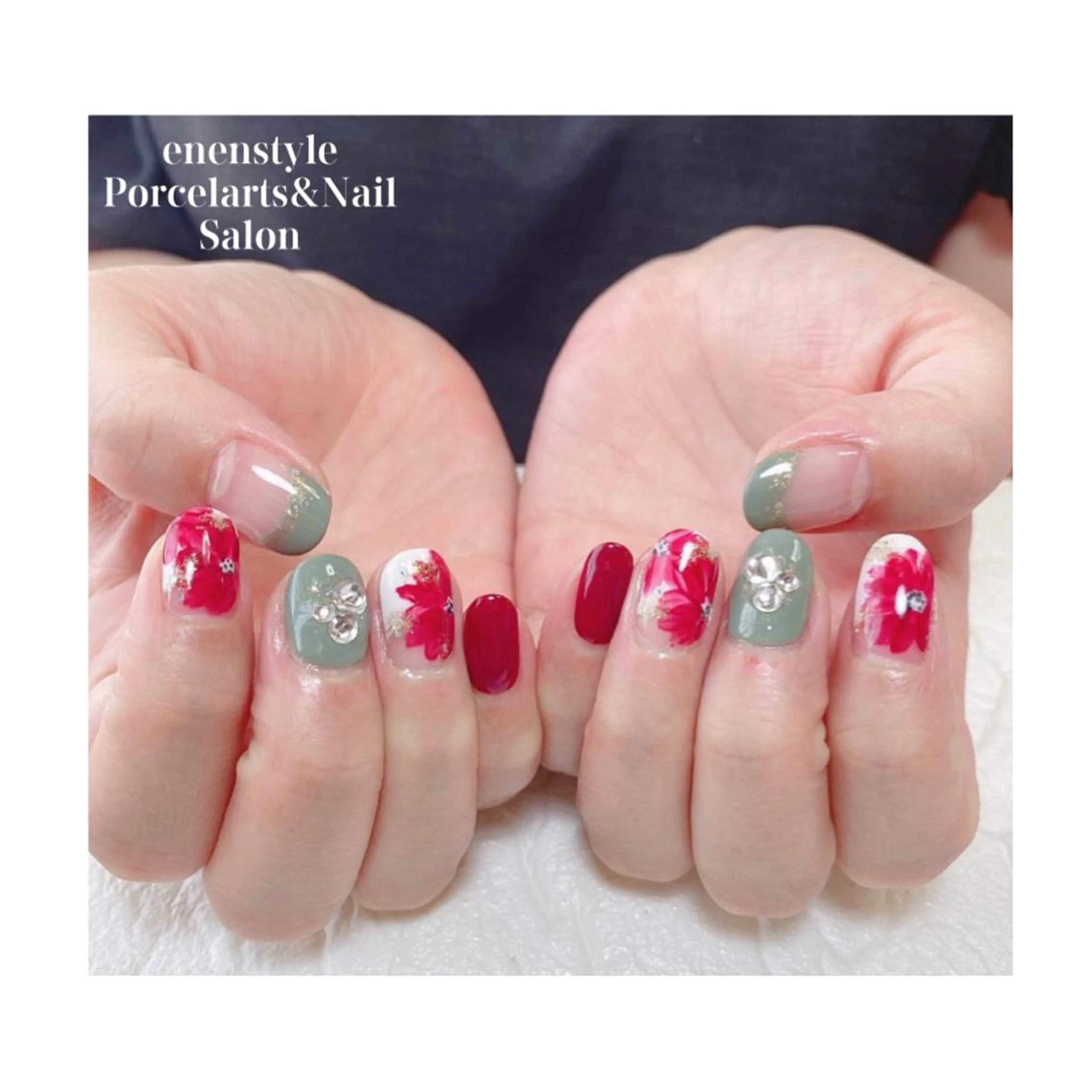ミディアム ネイル ハンドネイル 👑enen style👑のネイルデザイン