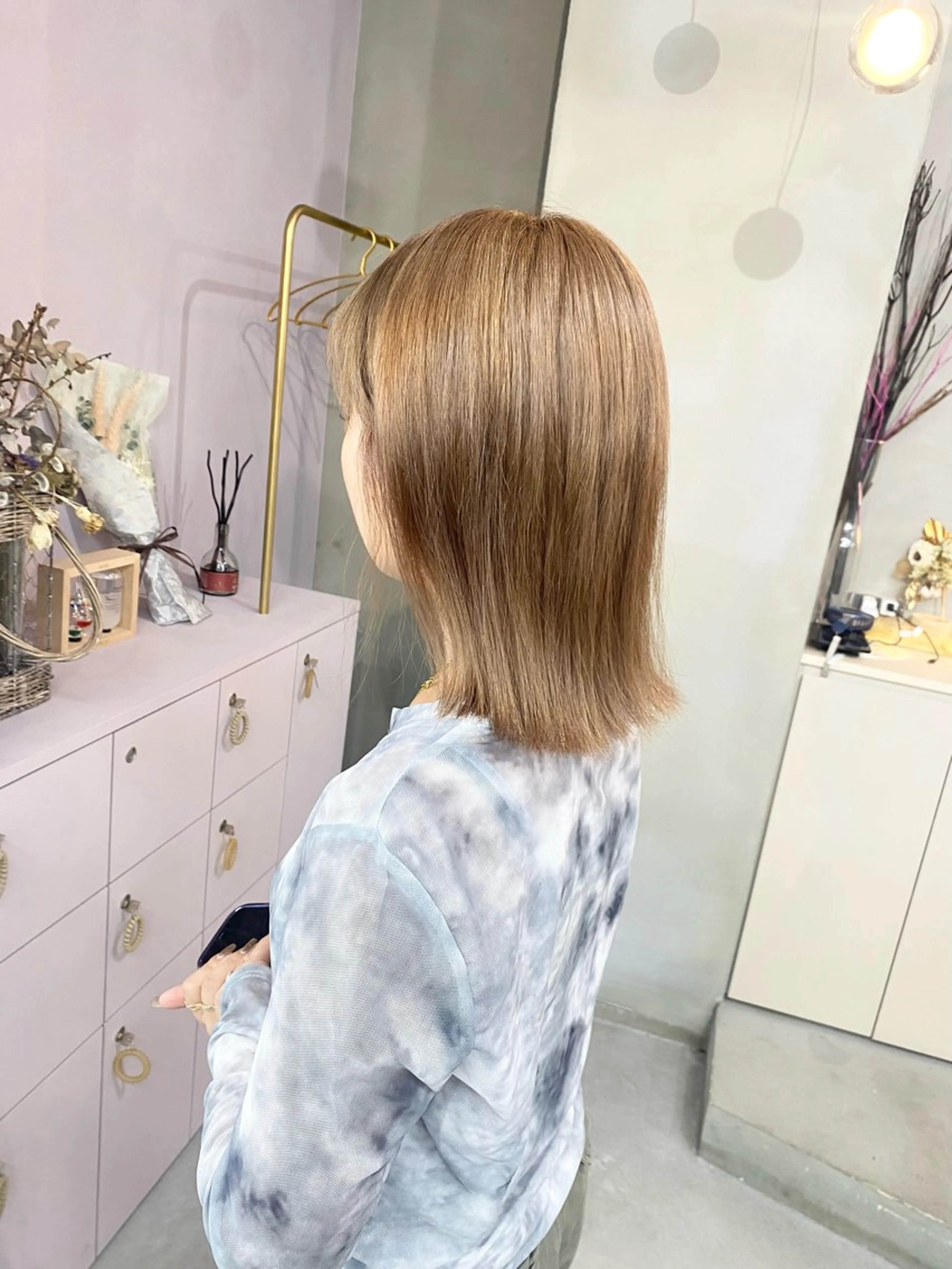 ミディアム カラー ヘアカラー 前橋 姫奈のヘアスタイル